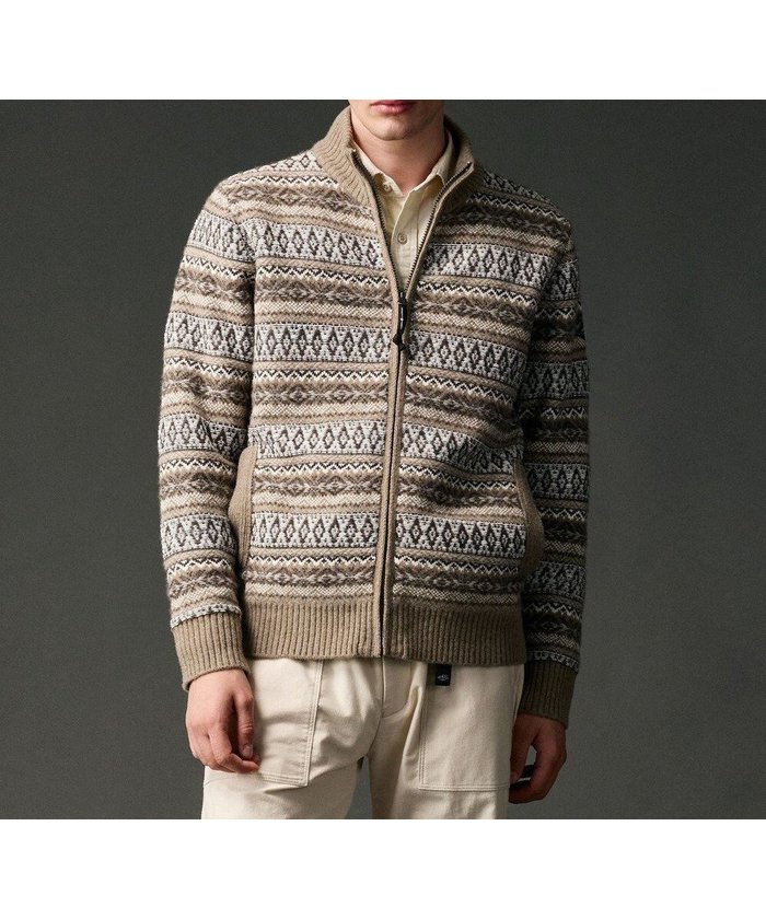 【ジョセフ アブード マウンテン/JOSEPH ABBOUD MOUNTAIN】の【軽量/ソフト/保温性/男女兼用】ラム×モールジャカード ニットブルゾン インテリア・キッズ・メンズ・レディースファッション・服の通販 founy(ファニー) https://founy.com/ ファッション Fashion レディースファッション Fashion for Women アウター Coat / Outerwear Collection ブルゾンジャケット・スポーティアウター Blouson Jackets トップス・カットソー Cut & Sew Tops ニット Knit Tops & Sweaters 新作・新入荷 New Arrivals / New In おすすめ Recommended / Our Picks アウトドア Outdoor Clothing シンプル Simple, Minimal ジャカード／ジャガード Jacquard, Woven Pattern スタンド Stand Collar, Upright Stand セーター Sweater, Knitwear ブルゾン Blouson, Bomber Jacket モチーフ Motif, Design Theme エレガント 上品 Elegant 冬 Winter / This Winter A/W・秋冬 Autumn/Winter 軽量 Lightweight, Ultra Light |ID: prp329100004670704 ipo3291000000033767025