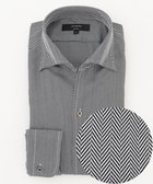 【ジョゼフ オム/JOSEPH HOMME / MEN】の【洗える】ツイルへリンボンクレイジー ドレスシャツ ブラック系1|ID: prp329100004670743 ipo3291000000034309857