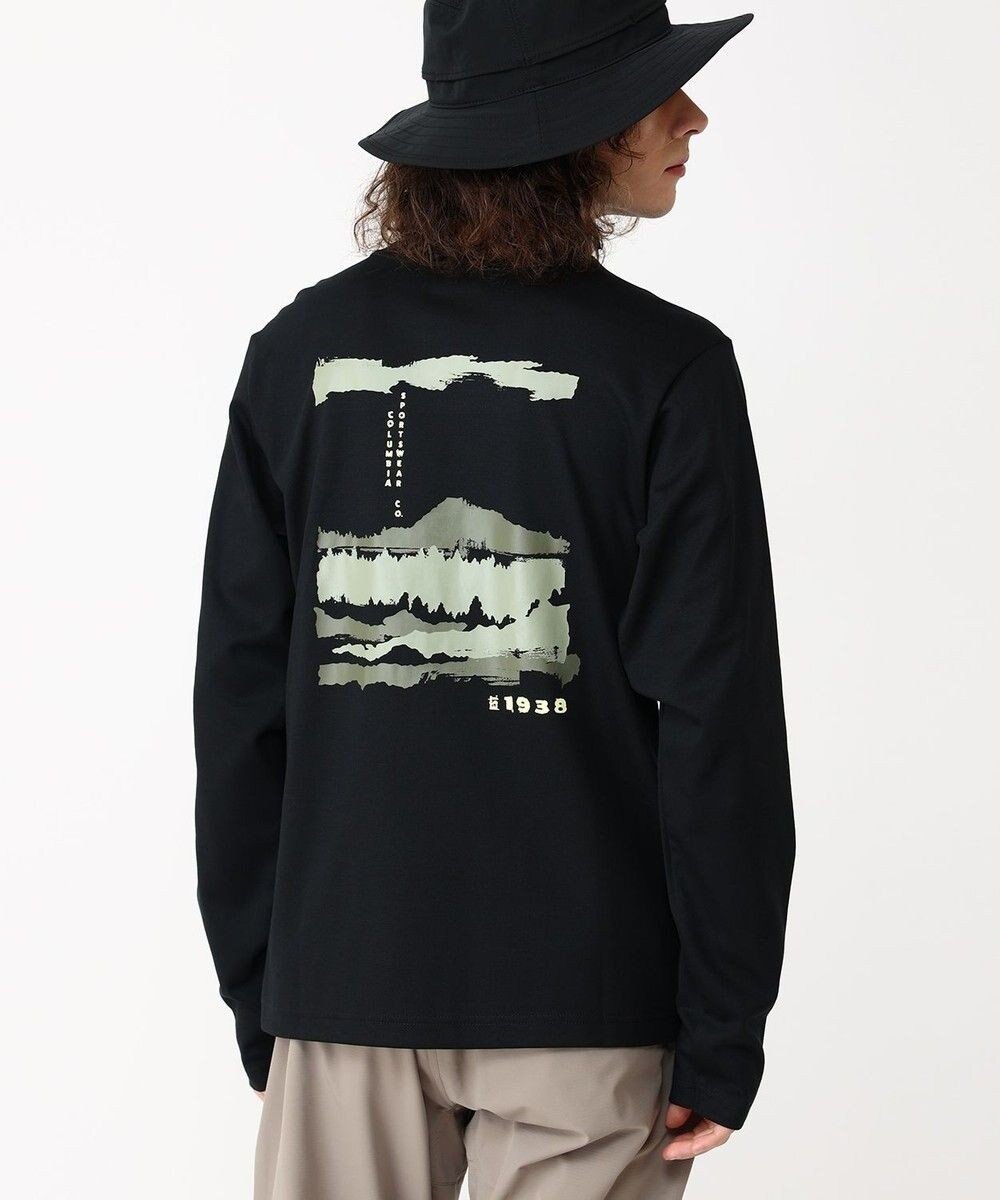 【コロンビア/Columbia / MEN】のColumbia/ プラネタリーポイントロングスリーブグラフィックティー /コロンビア インテリア・キッズ・メンズ・レディースファッション・服の通販 founy(ファニー) 　ファッション　Fashion　メンズファッション　Fashion for Men　トップス・カットソー　Cut & Sew Tops　メンズシャツ　Shirts　アウトドア　Outdoor Clothing　カットソー　Cut and Sewn Top　グラフィック　Graphic, Graphic Design　スタイリッシュ　Stylish, Fashionable　ストレッチ　Stretch, Stretchy Fabric　パターン　Pattern, Design Print　ベーシック　Basic, Essential　ロング　Long, Long-Length　夏　Summer　S/S・春夏　SS, Spring/Summer, Warm Season　A/W・秋冬　Autumn/Winter　Black、 Painterly Plains|ID: prp329100004670746 ipo3291000000033767153