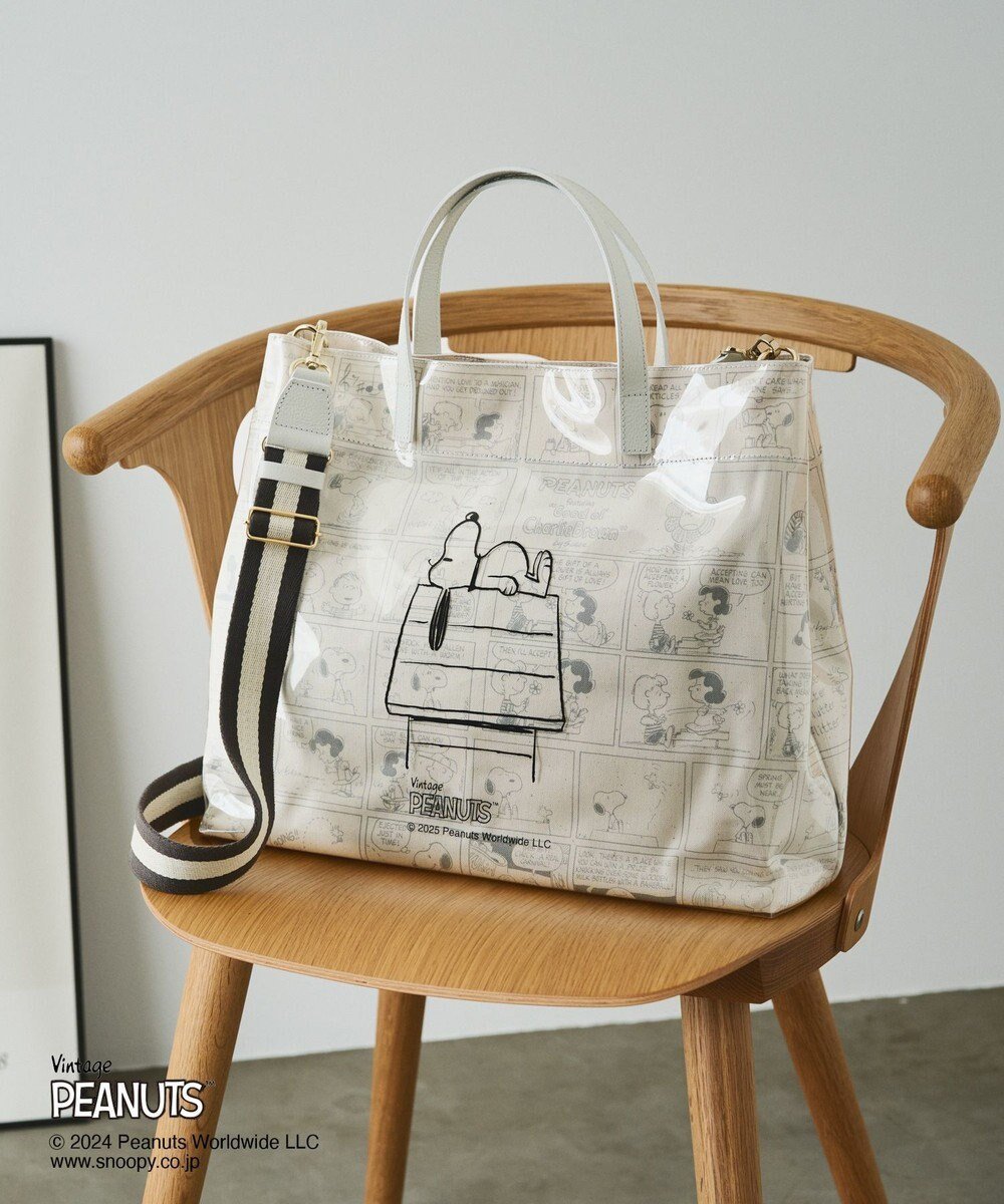 【ラシット/russet】の《PEANUTS×russetコラボ》スヌーピープリントビッグトートバッグ(CE-1460) インテリア・キッズ・メンズ・レディースファッション・服の通販 founy(ファニー) 　ファッション　Fashion　レディースファッション　Fashion for Women　バッグ　Bags　アイビー　Ivy Pattern　コラボ　Collaboration, Collab　傘　Umbrella, Parasol　ショルダー　Shoulder, Shoulder Strap　財布　Wallet, Purse　人気　Popular, Best Seller　プリント　Print, Printed Pattern　ポケット　Pocket, Pocket Detail　エレガント 上品　Elegant　Ivory|ID: prp329100004670754 ipo3291000000034387594