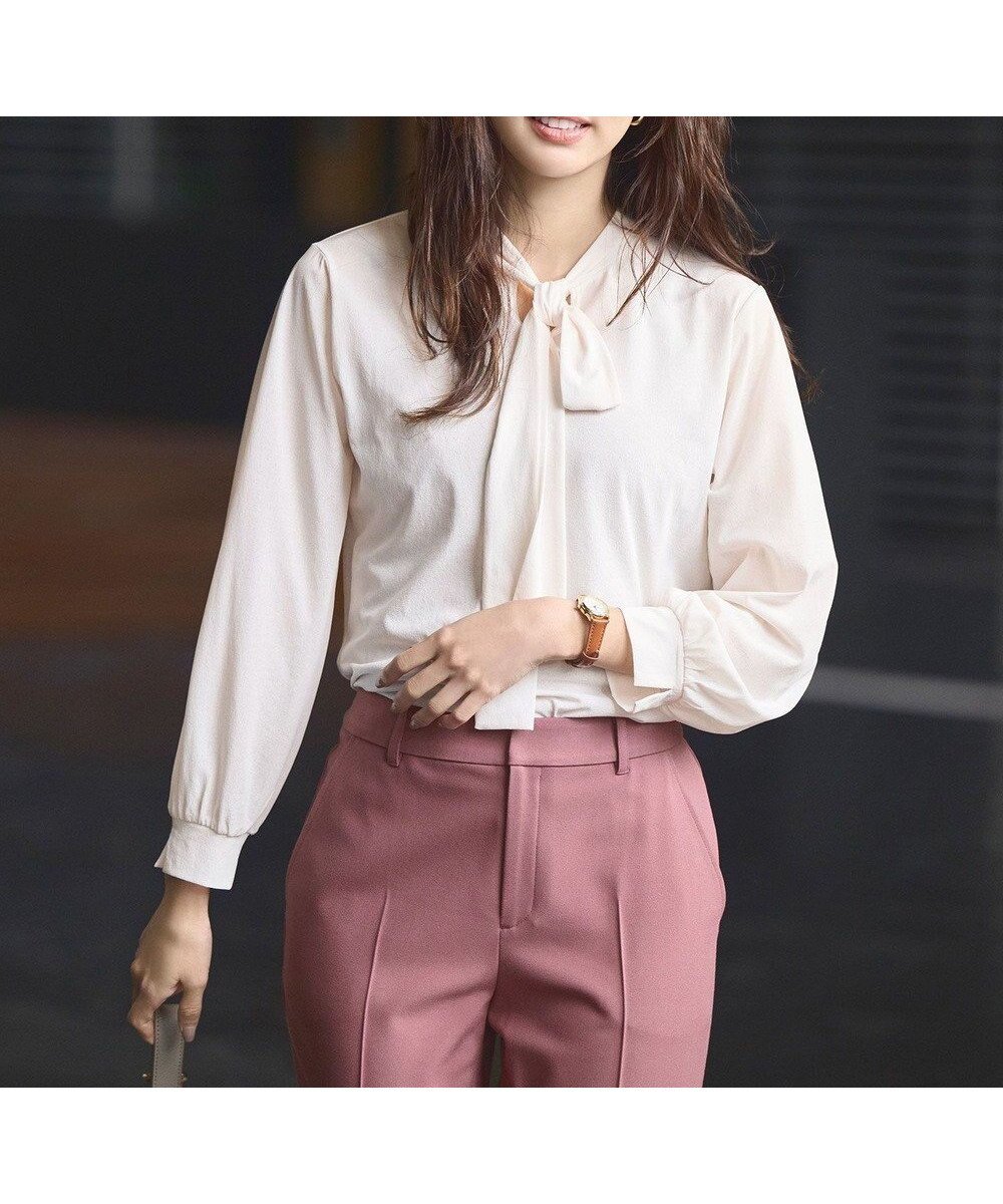 【エニィ スィス/any SiS】の【前後着用可能】シアー2WAYボウタイ プルオーバー 人気、トレンドファッション・服の通販 founy(ファニー) 　ファッション　Fashion　レディースファッション　Fashion for Women　トップス・カットソー　Cut & Sew Tops　シャツ・ブラウス・オフィスカジュアル　Elegant Blouses & Button-Ups　カジュアルプルオーバー・ニットトップス　Pullovers & Knit Tops / Casual Pullovers　おすすめ　Recommended / Our Picks　インナー　Innerwear　カーディガン　Cardigan, Knitwear　シアー　Sheer, See-Through　スタンド　Stand Collar, Upright Stand　エレガント 上品　Elegant　A/W・秋冬　Autumn/Winter　 other-1|ID: prp329100004670763 ipo3291000000033767211