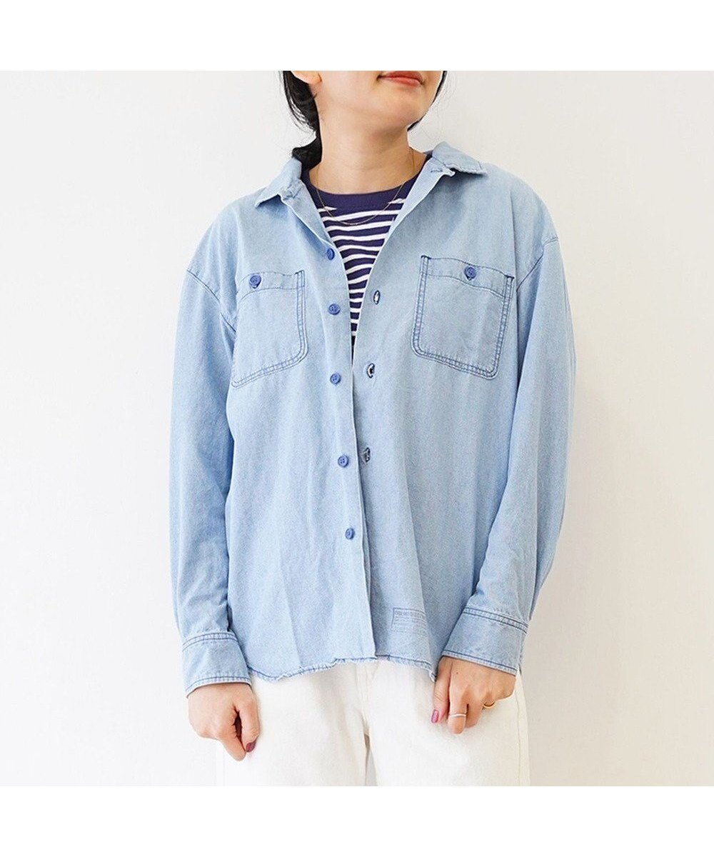 【サキュウ/caqu】の【洗える】USN chambrey shirts コットンシャンブレーシャツ インテリア・キッズ・メンズ・レディースファッション・服の通販 founy(ファニー) 　ファッション　Fashion　レディースファッション　Fashion for Women　トップス・カットソー　Cut & Sew Tops　シャツ・ブラウス・オフィスカジュアル　Elegant Blouses & Button-Ups　インディゴ　Indigo Denim　洗える　Machine Washable　シャンブレー　Chambray, Denim-Like Fabric　ジーンズ　Jeans, Denim Pants　ミリタリー　Military, Army Style　A/W・秋冬　Autumn/Winter　S/S・春夏　SS, Spring/Summer, Warm Season　夏　Summer　3years|ID: prp329100004670819 ipo3291000000033767334