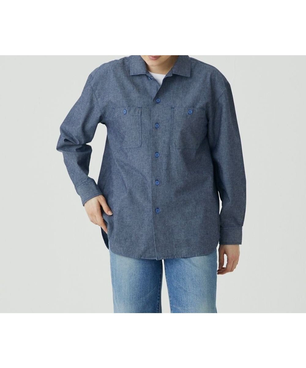【サキュウ/caqu】の【洗える】USN chambrey shirts コットンシャンブレーシャツ インテリア・キッズ・メンズ・レディースファッション・服の通販 founy(ファニー) 　ファッション　Fashion　レディースファッション　Fashion for Women　トップス・カットソー　Cut & Sew Tops　シャツ・ブラウス・オフィスカジュアル　Elegant Blouses & Button-Ups　インディゴ　Indigo Denim　洗える　Machine Washable　シャンブレー　Chambray, Denim-Like Fabric　ジーンズ　Jeans, Denim Pants　ミリタリー　Military, Army Style　A/W・秋冬　Autumn/Winter　S/S・春夏　SS, Spring/Summer, Warm Season　夏　Summer　rinse|ID: prp329100004670819 ipo3291000000033767335