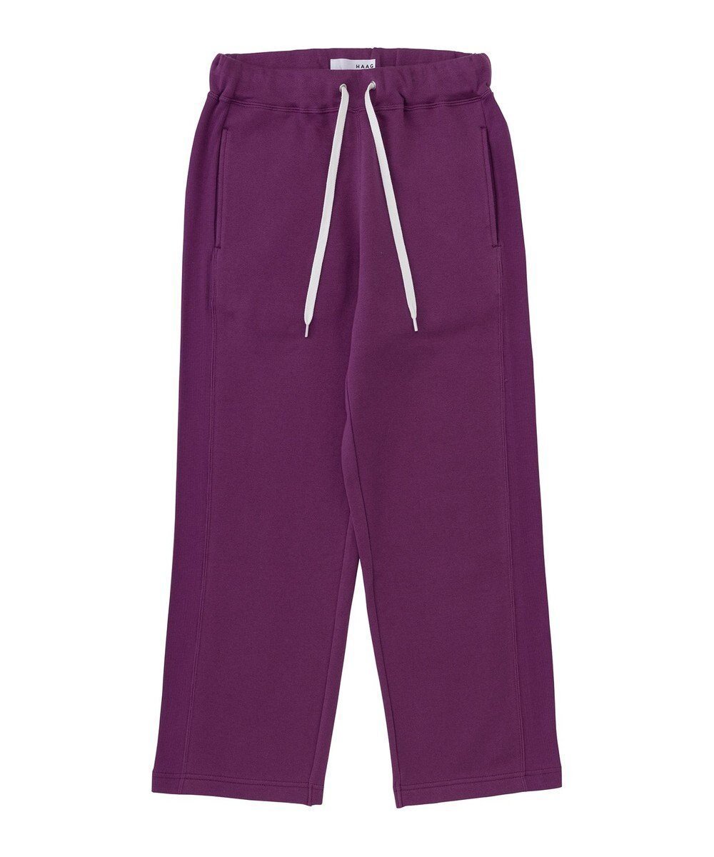 【ハーグ/HAAG】の【スマイルコットン使用/肌に優しい】SIDE RIB SWEAT PANTS スウェットパンツ インテリア・キッズ・メンズ・レディースファッション・服の通販 founy(ファニー) 　ファッション　Fashion　レディースファッション　Fashion for Women　パンツ　Pants & Trousers　カットソー　Cut and Sewn Top　吸水　Absorbent, Quick-Dry　シューズ　Shoes, Footwear　ストレート　Straight, Straight Cut　スピンドル　Spindle, Drawcord　タンブラー　Tumbler, Travel Mug　フィット　Fit, Slim Fit　レギュラー　Regular, Standard Fit　A/W・秋冬　Autumn/Winter　S/S・春夏　SS, Spring/Summer, Warm Season　おすすめ　Recommended / Our Picks　夏　Summer　パープル|ID: prp329100004670888 ipo3291000000033767640