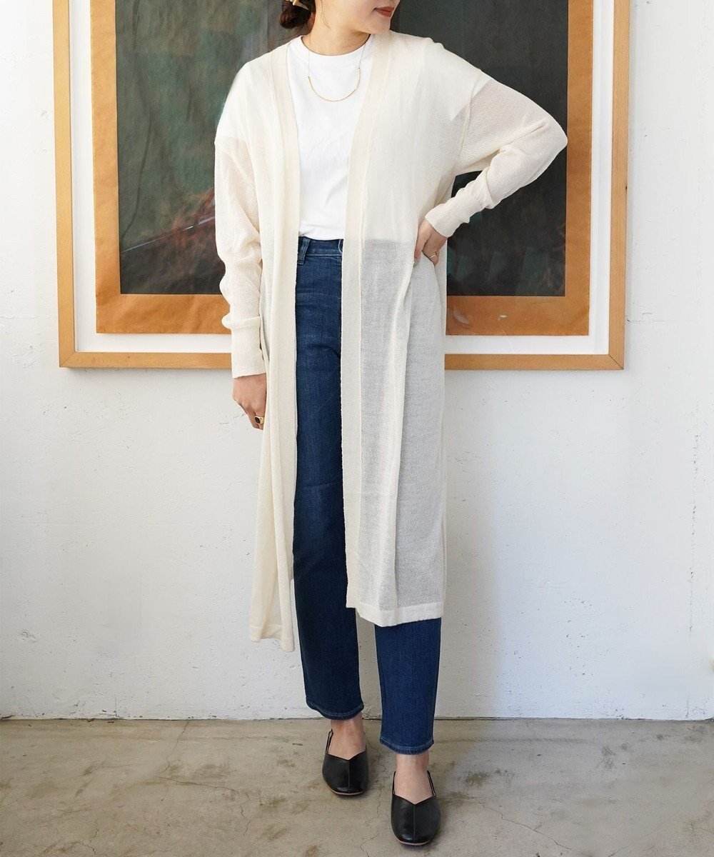 【トック/TOQUE】の〈大草直子さんアドバイザー〉【洗える/天然素材】アルパカシルクニット ロングカーディガン インテリア・キッズ・メンズ・レディースファッション・服の通販 founy(ファニー) 　ファッション　Fashion　レディースファッション　Fashion for Women　トップス・カットソー　Cut & Sew Tops　ニット　Knit Tops & Sweaters　カーディガン・羽織り　Layered Style Cardigans　春　Spring　洗える　Machine Washable　カーディガン　Cardigan, Knitwear　キャミソール　Camisole, Spaghetti Strap Top　シルク　Silk, 100% Silk　シンプル　Simple, Minimal　ドレープ　Drape, Draping Fabric　ベビー　Baby, Babywear　ポケット　Pocket, Pocket Detail　ロング　Long, Long-Length　S/S・春夏　SS, Spring/Summer, Warm Season　夏　Summer　オフホワイト|ID: prp329100004670893 ipo3291000000033767656