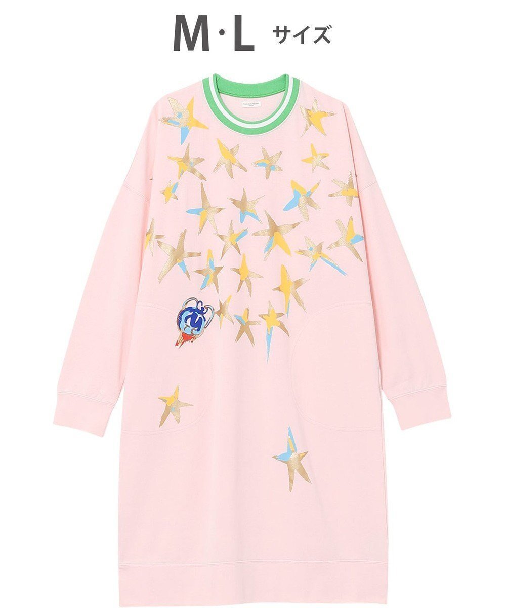 【ツモリチサト スリープ/tsumori chisato SLEEP】のツモリチサト チュニック 長袖 ルームウエア ミニ裏毛素材 レディース UNX565 /ワコール インテリア・キッズ・メンズ・レディースファッション・服の通販 founy(ファニー) 　ファッション　Fashion　レディースファッション　Fashion for Women　トップス・カットソー　Cut & Sew Tops　春　Spring　チュニック　Tunic, Long Top　長袖　Long Sleeve, Full Sleeve　ハンド　Hand, Handmade　パジャマ　Pajamas, Sleepwear　プリント　Print, Printed Pattern　ロング　Long, Long-Length　S/S・春夏　SS, Spring/Summer, Warm Season　夏　Summer　旅行　Travel　ピンク|ID: prp329100004670900 ipo3291000000033767684