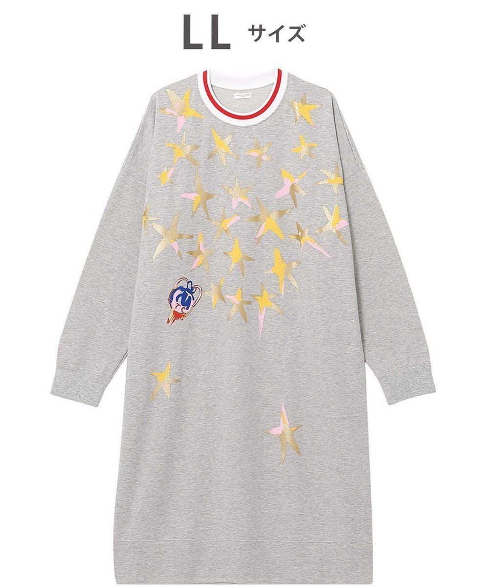 【ツモリチサト スリープ/tsumori chisato SLEEP】のツモリチサト チュニック 長袖 ルームウエア ミニ裏毛素材 レディース UNX565 /ワコール インテリア・キッズ・メンズ・レディースファッション・服の通販 founy(ファニー) 　ファッション　Fashion　レディースファッション　Fashion for Women　トップス・カットソー　Cut & Sew Tops　春　Spring　チュニック　Tunic, Long Top　長袖　Long Sleeve, Full Sleeve　ハンド　Hand, Handmade　パジャマ　Pajamas, Sleepwear　プリント　Print, Printed Pattern　ロング　Long, Long-Length　S/S・春夏　SS, Spring/Summer, Warm Season　夏　Summer　旅行　Travel　グレー|ID: prp329100004670901 ipo3291000000033767686