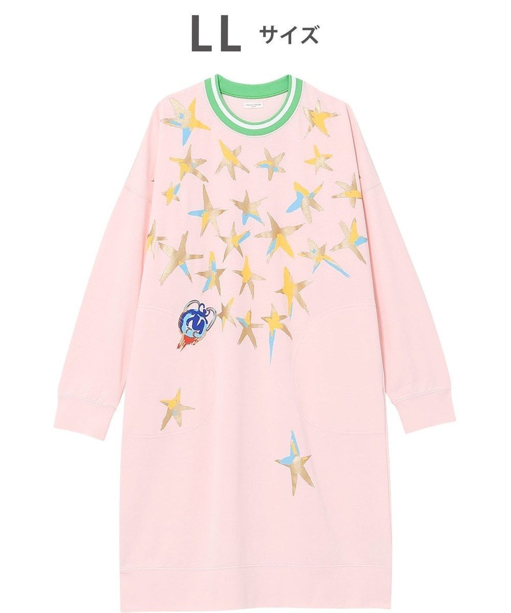 【ツモリチサト スリープ/tsumori chisato SLEEP】のツモリチサト チュニック 長袖 ルームウエア ミニ裏毛素材 レディース UNX565 /ワコール インテリア・キッズ・メンズ・レディースファッション・服の通販 founy(ファニー) 　ファッション　Fashion　レディースファッション　Fashion for Women　トップス・カットソー　Cut & Sew Tops　春　Spring　チュニック　Tunic, Long Top　長袖　Long Sleeve, Full Sleeve　ハンド　Hand, Handmade　パジャマ　Pajamas, Sleepwear　プリント　Print, Printed Pattern　ロング　Long, Long-Length　S/S・春夏　SS, Spring/Summer, Warm Season　夏　Summer　旅行　Travel　ピンク|ID: prp329100004670901 ipo3291000000033767688