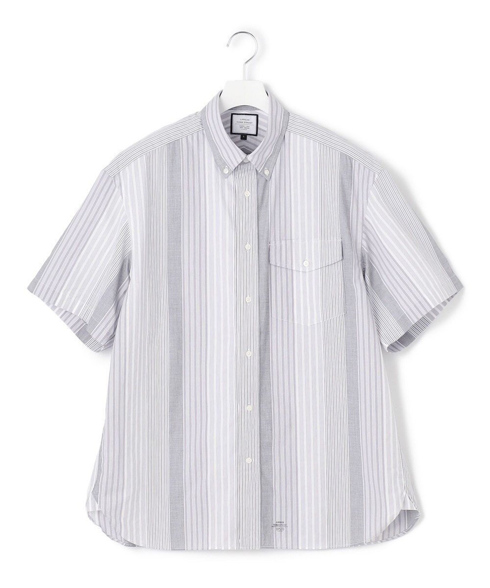 【ジェイプレスヨークストリート/J.PRESS YORK STREET】の【UNISEX】マルチストライプ シャツ インテリア・キッズ・メンズ・レディースファッション・服の通販 founy(ファニー) 　ファッション　Fashion　レディースファッション　Fashion for Women　トップス・カットソー　Cut & Sew Tops　シャツ・ブラウス・オフィスカジュアル　Elegant Blouses & Button-Ups　ユニセックス　Unisex, Genderless　ストライプ　Stripe, Striped Pattern　タイプライター　Typewriter Fabric, Crisp Cotton　ランダム　Random, Irregular　半袖　Short Sleeve, Half Sleeve　夏　Summer　定番　Standard, Basic Item　春　Spring　S/S・春夏　SS, Spring/Summer, Warm Season　グレー系7|ID: prp329100004670906 ipo3291000000033767703