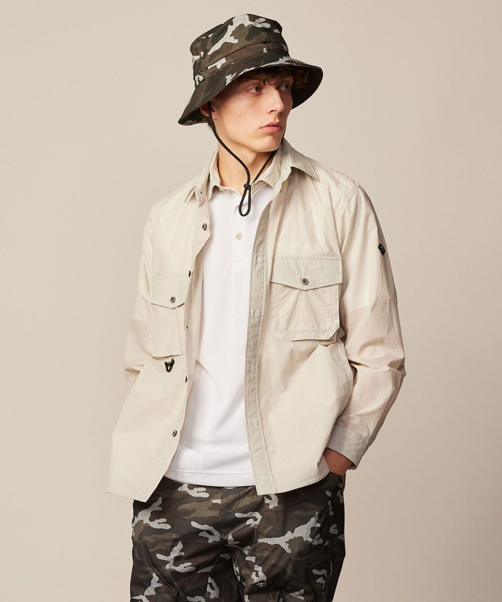 【ジョセフ アブード マウンテン/JOSEPH ABBOUD MOUNTAIN】の【軽量/ECO撥水/ストレッチ/男女兼用】ライトワッシャー アウトドアシャツ インテリア・キッズ・メンズ・レディースファッション・服の通販 founy(ファニー) 　ファッション　Fashion　レディースファッション　Fashion for Women　トップス・カットソー　Cut & Sew Tops　シャツ・ブラウス・オフィスカジュアル　Elegant Blouses & Button-Ups　アウトドア　Outdoor Clothing　春　Spring　軽量　Lightweight, Ultra Light　サングラス　Sunglasses, Shades　ストレッチ　Stretch, Stretchy Fabric　フロント　Front, Front Design　ポケット　Pocket, Pocket Detail　羽織　Haori, Light Jacket　メッシュ　Mesh, Net Fabric　ヨーク　Yoke, Yoke Design　ループ　Loop, Loop Knit　S/S・春夏　SS, Spring/Summer, Warm Season　夏　Summer　ライトグレー系|ID: prp329100004670933 ipo3291000000033767776