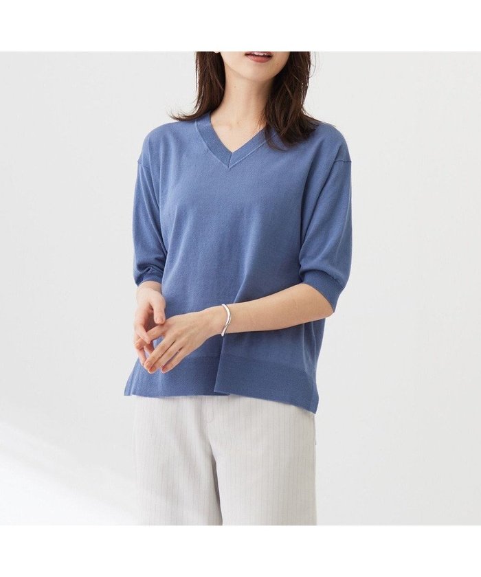 【ジェイ プレス/J.PRESS】の【洗える】COTTON LINEN Vネック ニット インテリア・キッズ・メンズ・レディースファッション・服の通販 founy(ファニー) https://founy.com/ ファッション Fashion レディースファッション Fashion for Women トップス・カットソー Cut & Sew Tops ニット Knit Tops & Sweaters Vネックトップス V-Neck Tops / V-Cut Neckline Shirts 春 Spring 洗える Machine Washable ストレート Straight, Straight Cut スリット Slit, Slit Detail セーター Sweater, Knitwear ベーシック Basic, Essential リネン Linen, Linen Fabric S/S・春夏 SS, Spring/Summer, Warm Season 夏 Summer エレガント 上品 Elegant |ID: prp329100004670969 ipo3291000000033767939