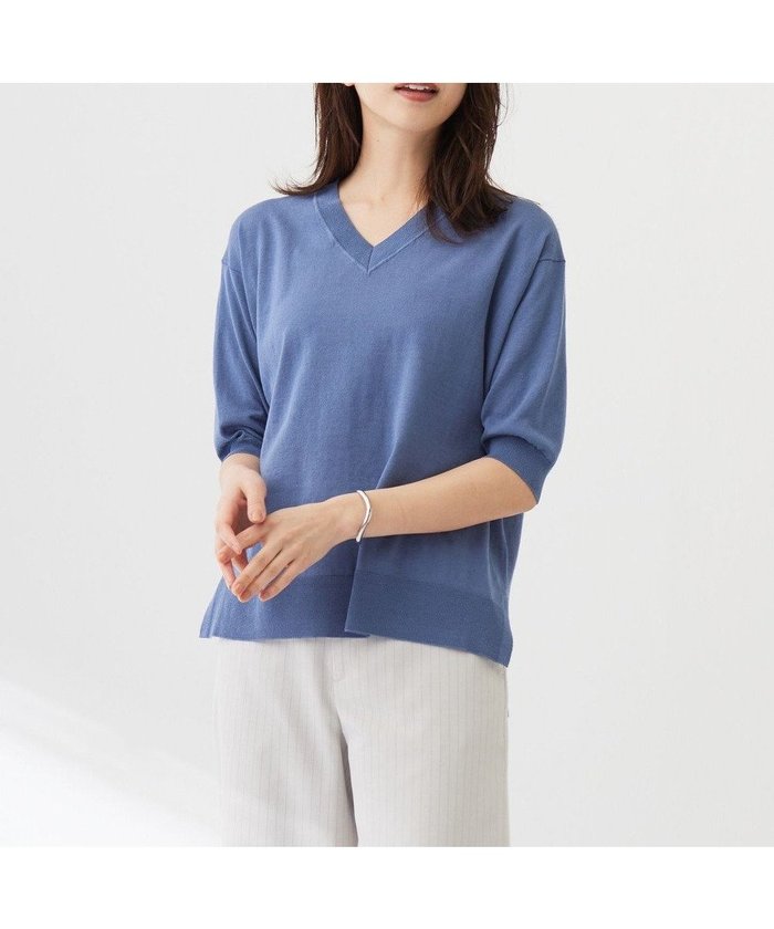 【ジェイ プレス/J.PRESS】の【洗える】COTTON LINEN Vネック ニット インテリア・キッズ・メンズ・レディースファッション・服の通販 founy(ファニー) https://founy.com/ ファッション Fashion レディースファッション Fashion for Women トップス・カットソー Cut & Sew Tops ニット Knit Tops & Sweaters Vネックトップス V-Neck Tops / V-Cut Neckline Shirts 春 Spring 洗える Machine Washable ストレート Straight, Straight Cut スリット Slit, Slit Detail セーター Sweater, Knitwear ベーシック Basic, Essential リネン Linen, Linen Fabric S/S・春夏 SS, Spring/Summer, Warm Season 夏 Summer エレガント 上品 Elegant |ID: prp329100004670969 ipo3291000000034279180