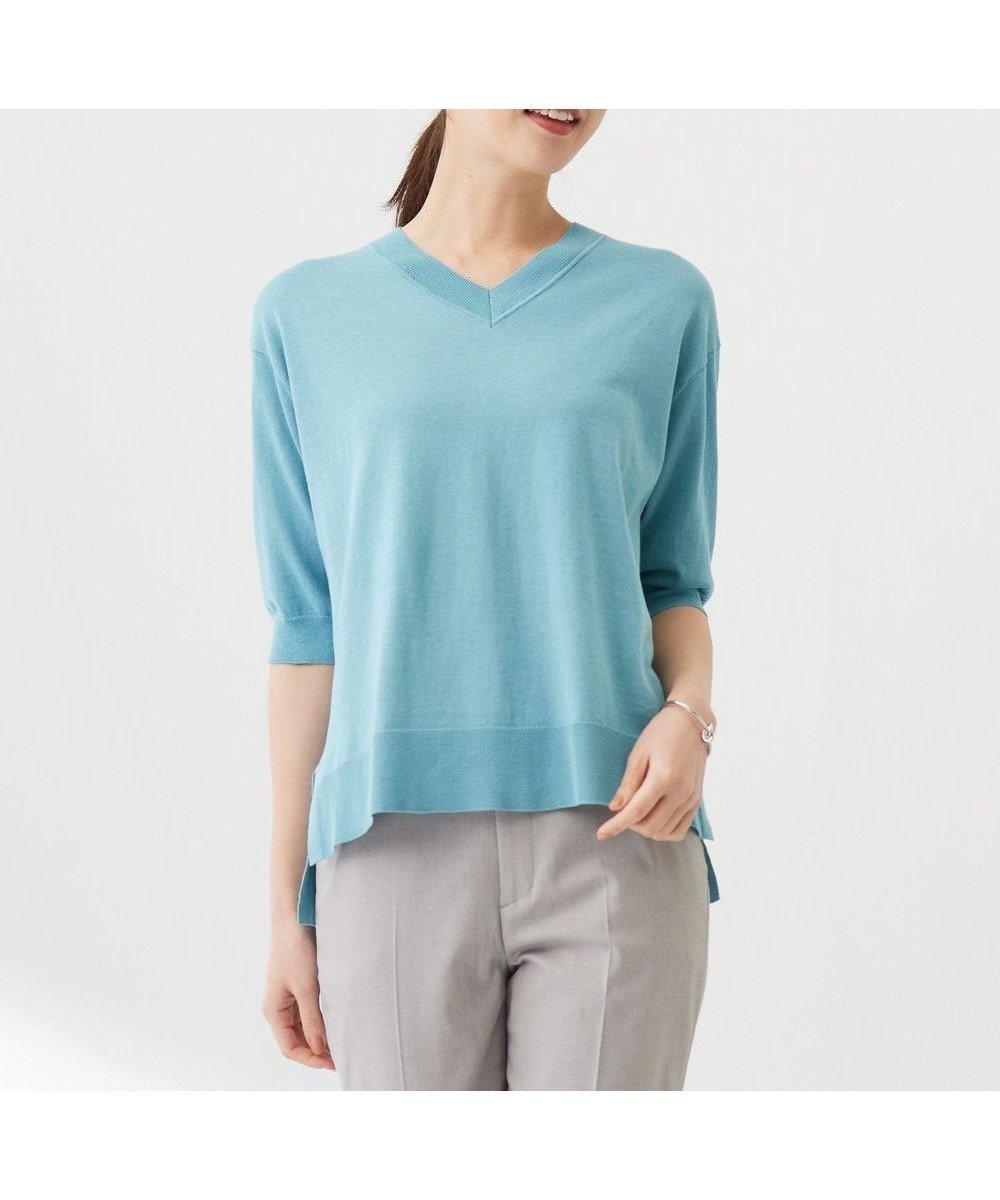 【ジェイ プレス/J.PRESS】の【洗える】COTTON LINEN Vネック ニット インテリア・キッズ・メンズ・レディースファッション・服の通販 founy(ファニー) ファッション Fashion レディースファッション Fashion for Women トップス・カットソー Cut & Sew Tops ニット Knit Tops & Sweaters Vネックトップス V-Neck Tops / V-Cut Neckline Shirts 春 Spring 洗える Machine Washable ストレート Straight, Straight Cut スリット Slit, Slit Detail セーター Sweater, Knitwear ベーシック Basic, Essential リネン Linen, Linen Fabric S/S・春夏 SS, Spring/Summer, Warm Season 夏 Summer エレガント 上品 Elegant シーグリーン系|ID: prp329100004670969 ipo3291000000034279184