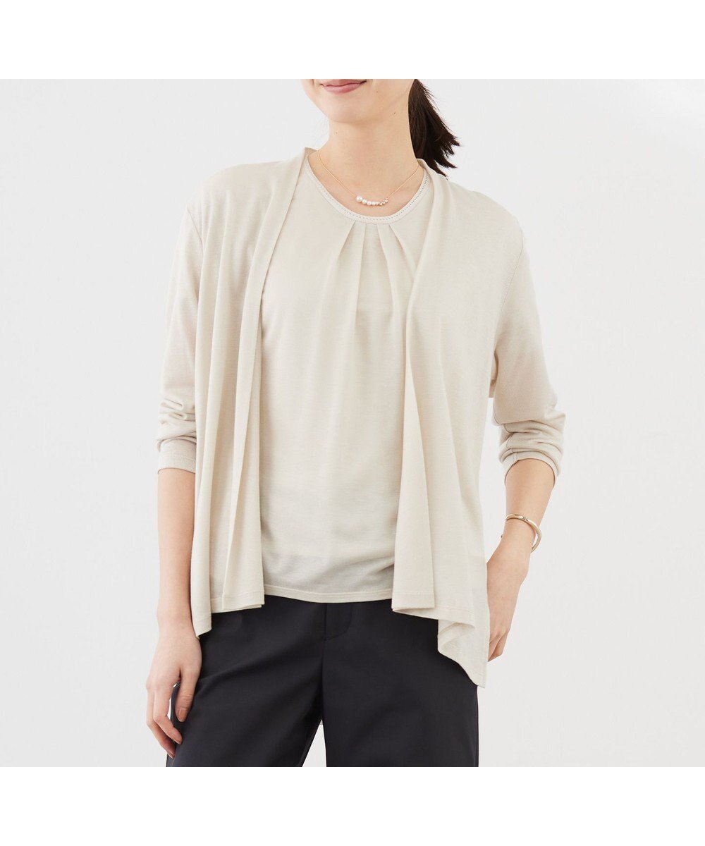 【ジェイ プレス/J.PRESS】のセルロースジャージー ミディ丈 カーディガン インテリア・キッズ・メンズ・レディースファッション・服の通販 founy(ファニー) ファッション Fashion レディースファッション Fashion for Women トップス・カットソー Cut & Sew Tops カーディガン・羽織り Layered Style Cardigans 春 Spring カーディガン Cardigan, Knitwear シンプル Simple, Minimal ベーシック Basic, Essential S/S・春夏 SS, Spring/Summer, Warm Season 夏 Summer ベージュ系|ID: prp329100004670970 ipo3291000000034282754