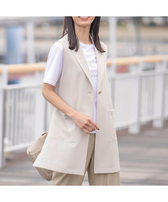 【ジェイ プレス/J.PRESS】の【洗える】ボイルドワッシャー ジレ インテリア・キッズ・メンズ・レディースファッション・服の通販 founy(ファニー) https://founy.com/ ファッション Fashion レディースファッション Fashion for Women アウター Coat / Outerwear Collection レディースジャケット・軽アウター Jackets インナー Innerwear ジャケット Jacket, Outerwear スリット Slit, Slit Detail トレンド Trend, Trending Now ベーシック Basic, Essential ロング Long, Long-Length 夏 Summer 春 Spring S/S・春夏 SS, Spring/Summer, Warm Season 洗える Machine Washable |ID: prp329100004670976 ipo3291000000033767970