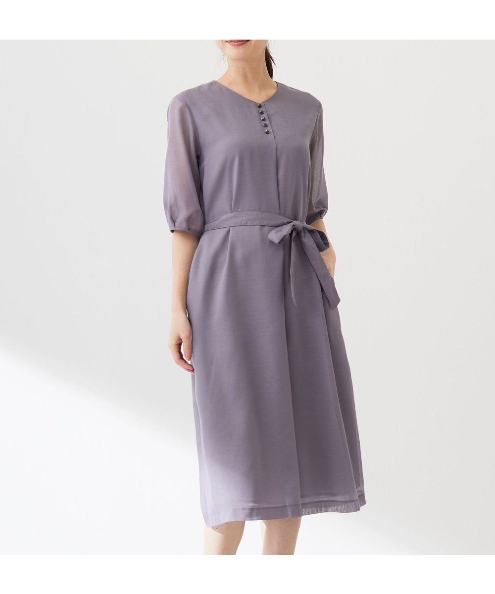 【ジェイ プレス/J.PRESS】の【洗える】ブライトスパンボイル ワンピース インテリア・キッズ・メンズ・レディースファッション・服の通販 founy(ファニー) 　ファッション　Fashion　レディースファッション　Fashion for Women　ワンピース　Dresses　エアリー　Airy Texture　春　Spring　洗える　Machine Washable　スリーブ　Sleeve, Long Sleeve / Short Sleeve　フェミニン　Feminine, Girly　ブライト　Bright, Shiny　ベーシック　Basic, Essential　ポケット　Pocket, Pocket Detail　リボン　Ribbon, Bow　S/S・春夏　SS, Spring/Summer, Warm Season　夏　Summer　エレガント 上品　Elegant　グレージュ系|ID: prp329100004670979 ipo3291000000034279293