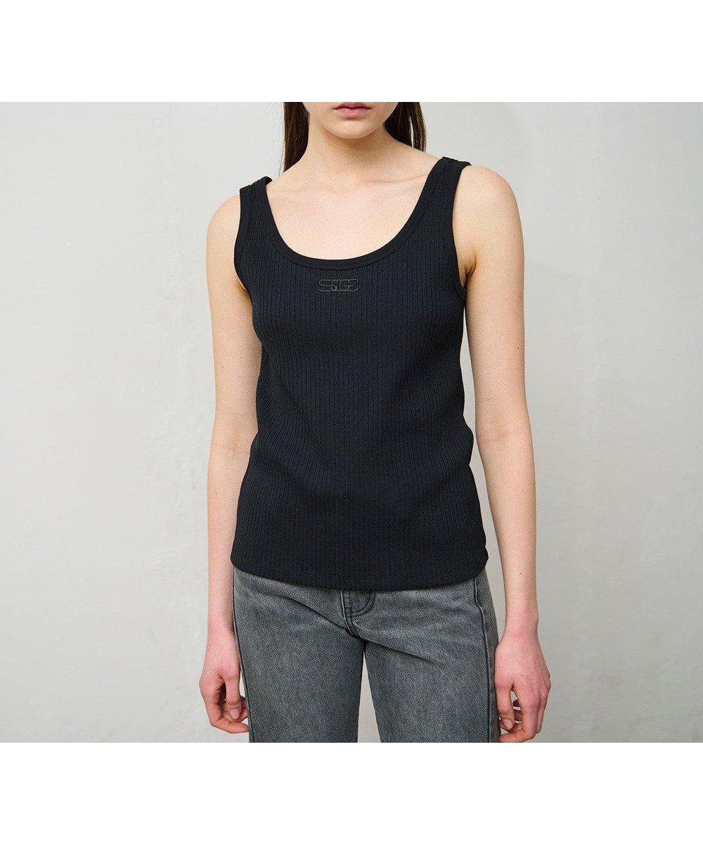 【グレース コンチネンタル/GRACE CONTINENTAL】のリブタンクトップ インテリア・キッズ・メンズ・レディースファッション・服の通販 founy(ファニー) 　ファッション　Fashion　レディースファッション　Fashion for Women　トップス・カットソー　Cut & Sew Tops　インナー　Innerwear　タンク　Tank Top, Sleeveless Top　デコルテ　Décolleté, Neckline　バランス　Balance, Style Balance　ベーシック　Basic, Essential　ワンポイント　One Point, Statement Accent　夏　Summer　春　Spring　S/S・春夏　SS, Spring/Summer, Warm Season　ブラック|ID: prp329100004670987 ipo3291000000033768016