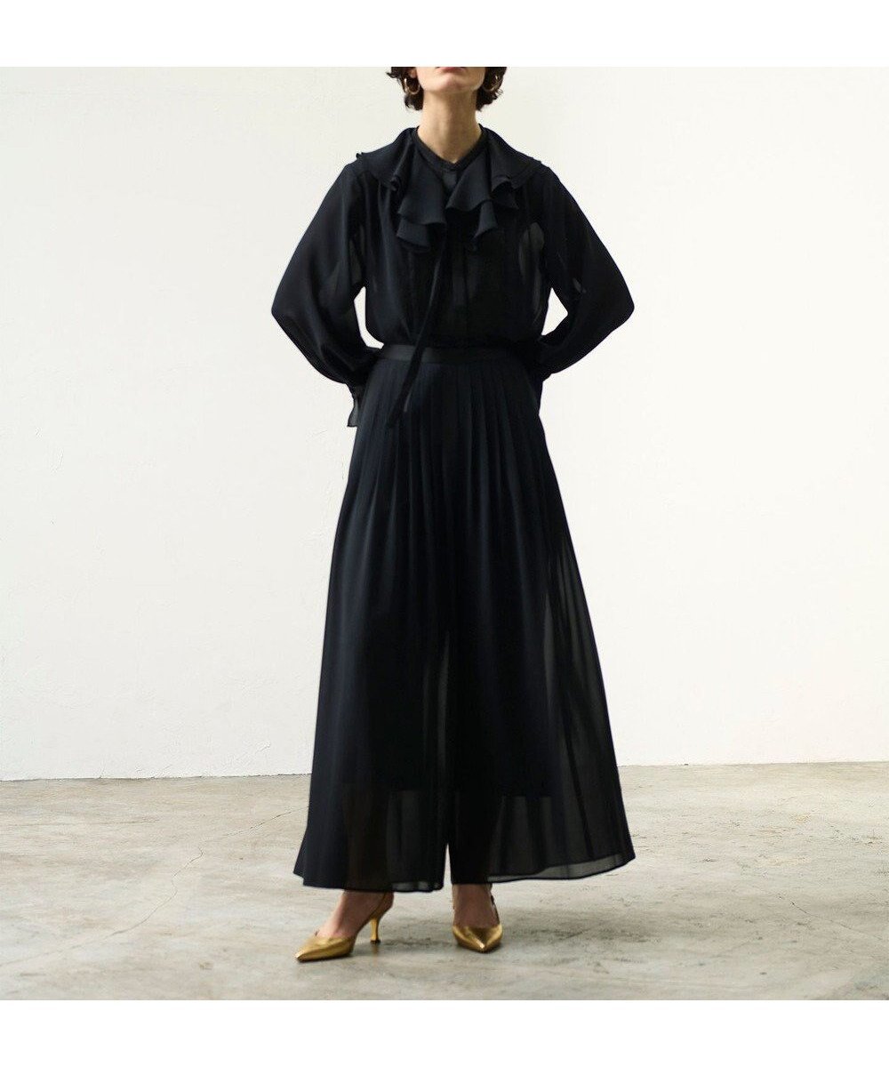 【グレース コンチネンタル/GRACE CONTINENTAL】のシアープリーツパンツ インテリア・キッズ・メンズ・レディースファッション・服の通販 founy(ファニー) ファッション Fashion レディースファッション Fashion for Women パンツ Pants & Trousers シアー Sheer, See-Through シフォン Chiffon, Lightweight Fabric プリーツ Pleats, Pleated ロング Long, Long-Length 夏 Summer 春 Spring S/S・春夏 SS, Spring/Summer, Warm Season ブラック|ID: prp329100004670988 ipo3291000000034279394