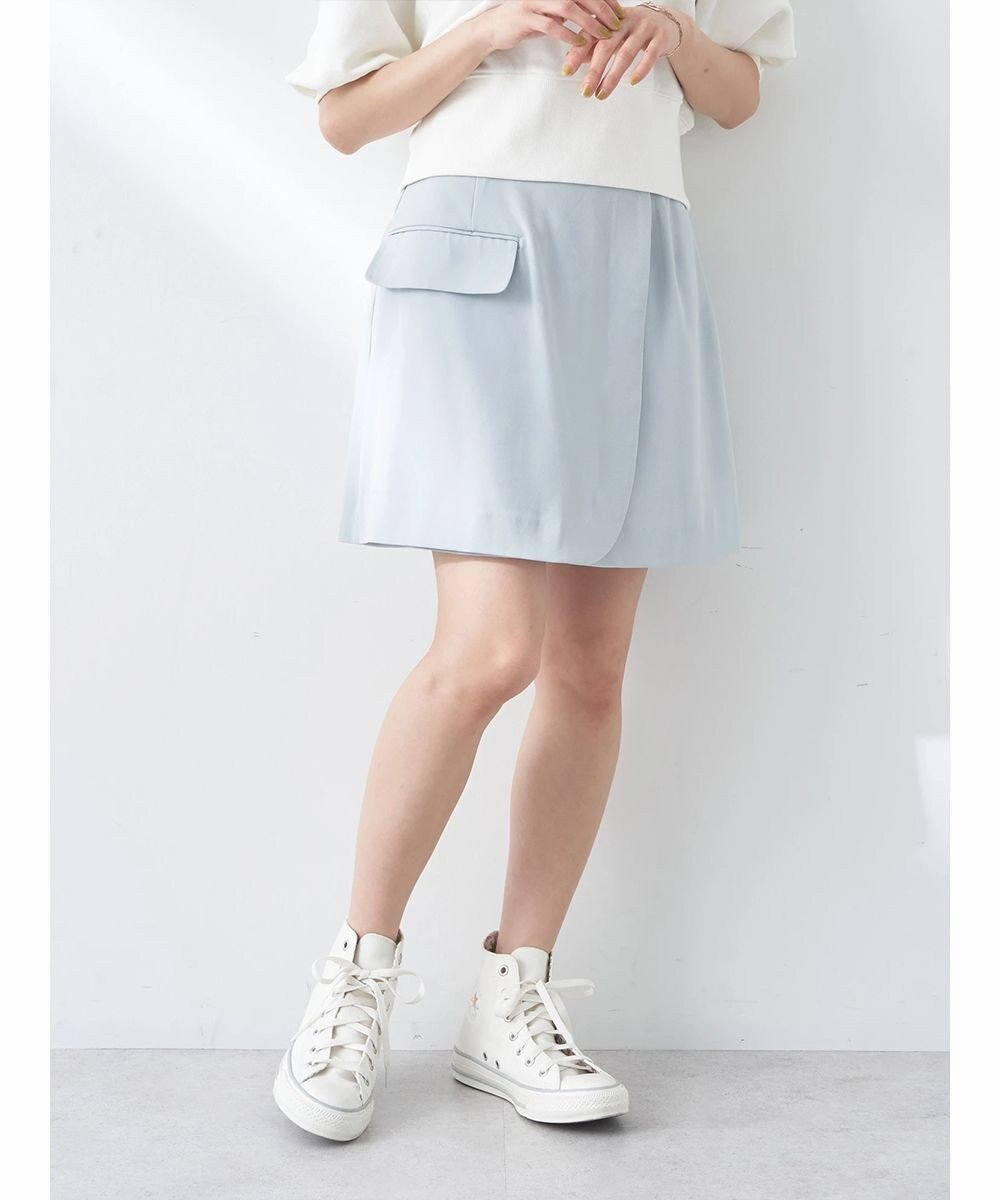 【アースミュージックアンドエコロジー/earth music&ecology】のラップミニスカート インテリア・キッズ・メンズ・レディースファッション・服の通販 founy(ファニー)  ファッション Fashion レディースファッション Fashion for Women スカート Skirts ミニスカート Mini Skirts フィット Fit, Slim Fit フェイク Faux, Fake ポケット Pocket, Pocket Detail ミニスカート Mini Skirt, Short Skirt ラップ Wrap, Wrap Design 台形 A-Line, Trapezoid Shape 夏 Summer 春 Spring S/S・春夏 SS, Spring/Summer, Warm Season Light Blue|ID: prp329100004670999 ipo3291000000034277812