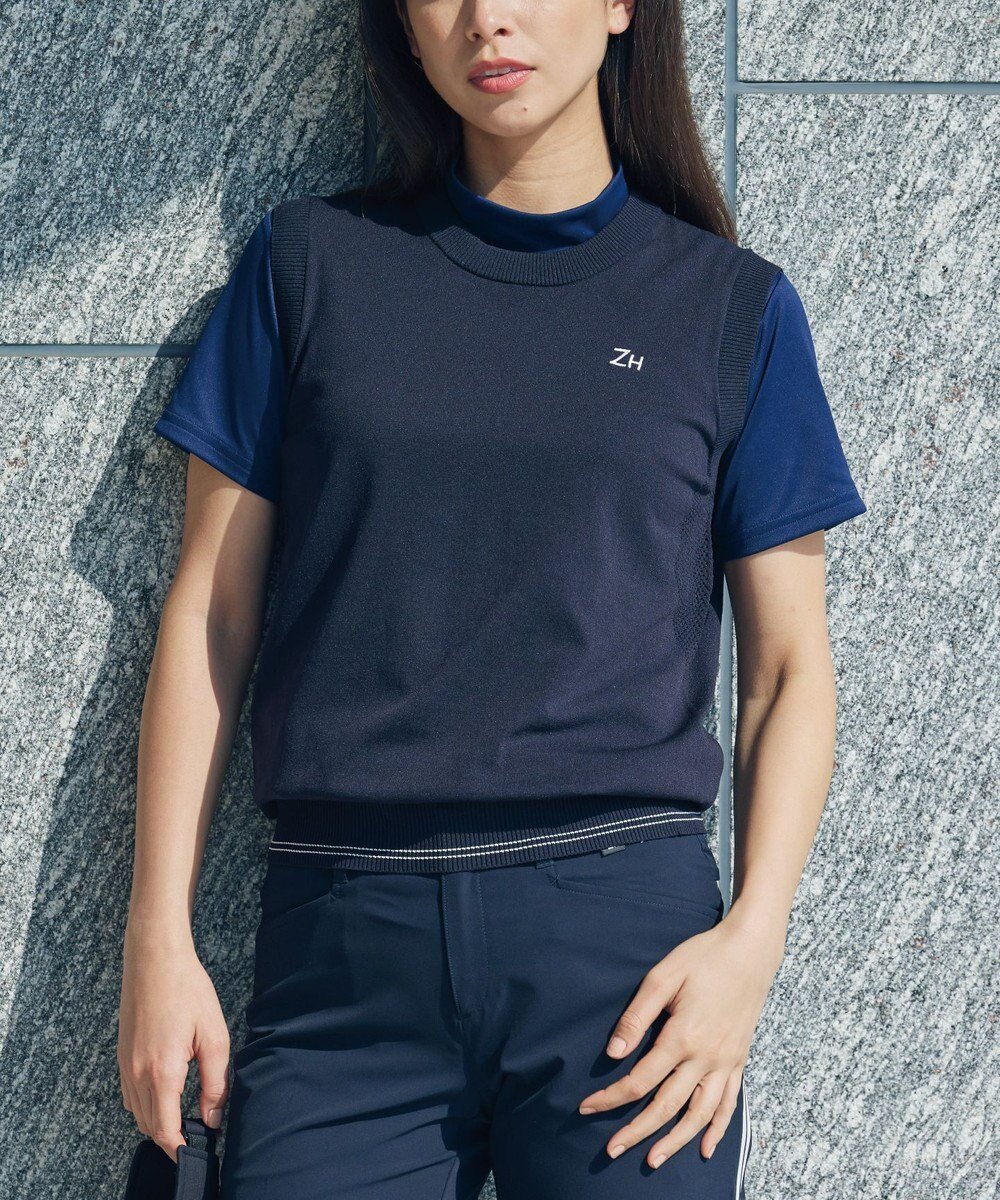 【ゼロハリバートン/ZERO HALLIBURTON】のソロテックス ニットベスト 82844 W4S9b レディースゴルフ 人気、トレンドファッション・服の通販 founy(ファニー) 　ファッション　Fashion　レディースファッション　Fashion for Women　アウター　Coat / Outerwear Collection　トップス・カットソー　Cut & Sew Tops　ニット　Knit Tops & Sweaters　ベスト&ジレ / 重ね着スタイル　Vests & Gilets　おすすめ　Recommended / Our Picks　ゴルフ　Golf　シンプル　Simple, Minimal　ベスト　Vest, Waistcoat　夏　Summer　春　Spring　S/S・春夏　SS, Spring/Summer, Warm Season　洗える　Machine Washable　軽量　Lightweight, Ultra Light　 other-1|ID: prp329100004671060 ipo3291000000033768240