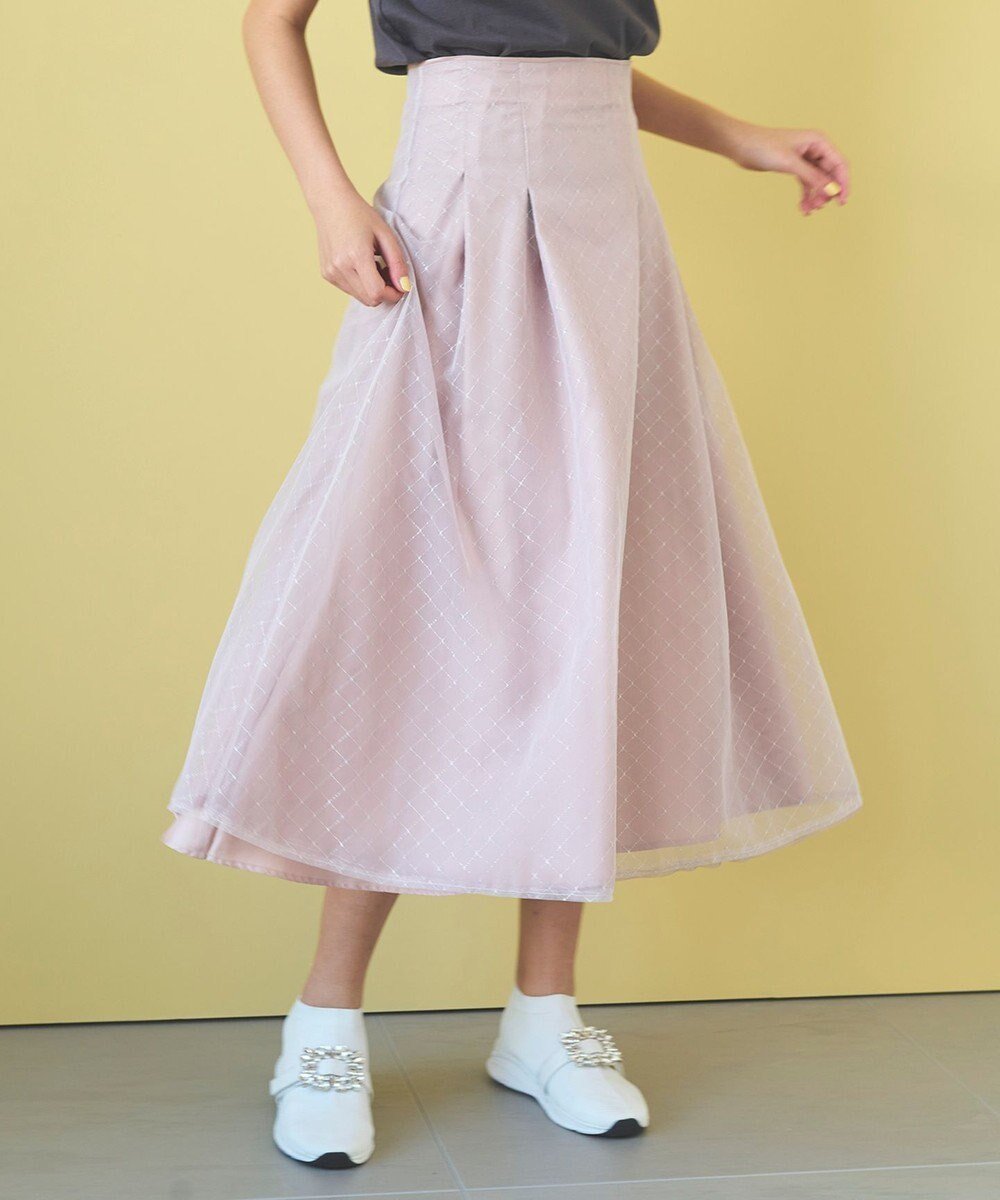【フェルゥ/Feroux】のダイヤチュール スカート インテリア・キッズ・メンズ・レディースファッション・服の通販 founy(ファニー) 　ファッション　Fashion　レディースファッション　Fashion for Women　スカート　Skirts　春　Spring　サテン　Satin, Glossy Fabric　スウェット / スエット　Sweatshirt, Sweatwear　スニーカー　Sneakers, Trainers　チュール　Tulip, Tulip Motif　トレンド　Trend, Trending Now　人気　Popular, Best Seller　フィット　Fit, Slim Fit　フレア　Flare, Flared　S/S・春夏　SS, Spring/Summer, Warm Season　おすすめ　Recommended / Our Picks　夏　Summer　エレガント 上品　Elegant　ピンク系|ID: prp329100004671075 ipo3291000000034757599