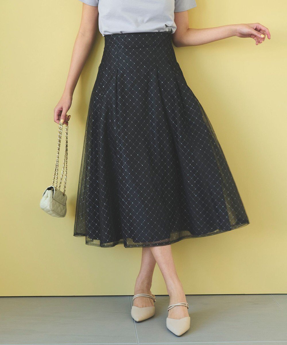 【フェルゥ/Feroux】のダイヤチュール スカート インテリア・キッズ・メンズ・レディースファッション・服の通販 founy(ファニー) 　ファッション　Fashion　レディースファッション　Fashion for Women　スカート　Skirts　春　Spring　サテン　Satin, Glossy Fabric　スウェット / スエット　Sweatshirt, Sweatwear　スニーカー　Sneakers, Trainers　チュール　Tulip, Tulip Motif　トレンド　Trend, Trending Now　人気　Popular, Best Seller　フィット　Fit, Slim Fit　フレア　Flare, Flared　S/S・春夏　SS, Spring/Summer, Warm Season　おすすめ　Recommended / Our Picks　夏　Summer　エレガント 上品　Elegant　グレー系|ID: prp329100004671075 ipo3291000000034757601