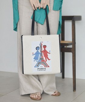【トプカピ/TOPKAPI】の【Breath TOPKAPI】サヴィニャック × Breath TOPKAPI アート プリント オーガニックキャンバス トート バッグ 人気、トレンドファッション・服の通販 founy(ファニー) ファッション Fashion レディースファッション Fashion for Women バッグ Bags コンビ Combo, Combination Style シンプル Simple, Minimal フランス France, French プリント Print, Printed Pattern ベーシック Basic, Essential ボックス Boxy, Box Shape ポケット Pocket, Pocket Detail |ID:prp329100004671078