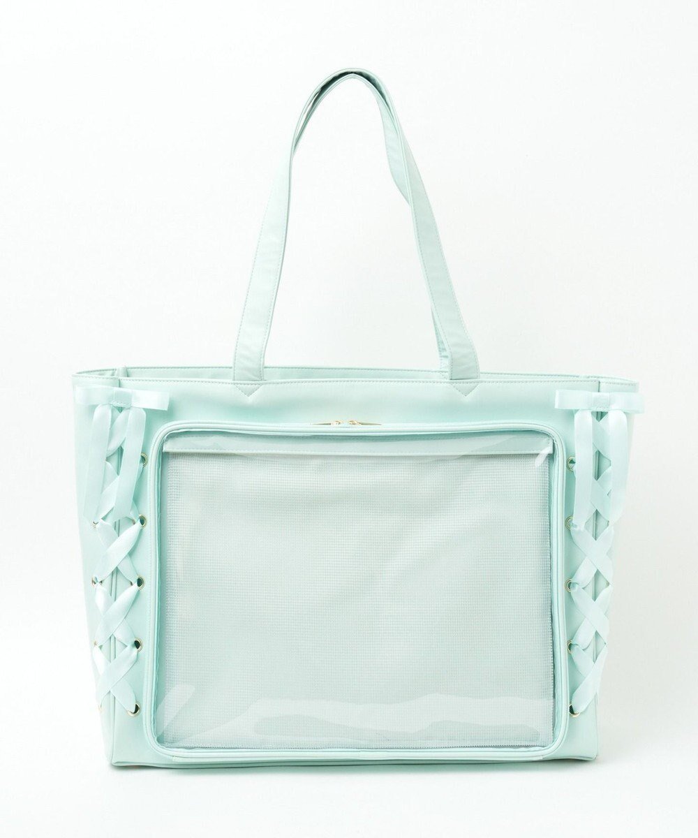 【ウィゴー/WEGO】の【痛バ&推し活グッズ】レースアップフレーム痛バッグL インテリア・キッズ・メンズ・レディースファッション・服の通販 founy(ファニー) 　ファッション　Fashion　レディースファッション　Fashion for Women　バッグ　Bags　軽量　Lightweight, Ultra Light　スマホ　Smartphone, Mobile Device　フェイクレザー　Faux Leather, PU Leather　フラップ　Flap, Flap Pocket　フレーム　Frame, Outline　ポケット　Pocket, Pocket Detail　ポーチ　Pouch, Small Case　メッシュ　Mesh, Net Fabric　レース　Lace, Lace Fabric　冬　Winter / This Winter　2023年　2023　2023-2024秋冬・A/W　Autumn/Winter 2023–24 AW23–24　グリーンその他|ID: prp329100004671098 ipo3291000000034411072