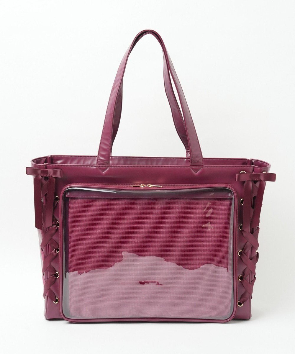 【ウィゴー/WEGO】の【痛バ&推し活グッズ】レースアップフレーム痛バッグL インテリア・キッズ・メンズ・レディースファッション・服の通販 founy(ファニー) 　ファッション　Fashion　レディースファッション　Fashion for Women　バッグ　Bags　軽量　Lightweight, Ultra Light　スマホ　Smartphone, Mobile Device　フェイクレザー　Faux Leather, PU Leather　フラップ　Flap, Flap Pocket　フレーム　Frame, Outline　ポケット　Pocket, Pocket Detail　ポーチ　Pouch, Small Case　メッシュ　Mesh, Net Fabric　レース　Lace, Lace Fabric　冬　Winter / This Winter　2023年　2023　2023-2024秋冬・A/W　Autumn/Winter 2023–24 AW23–24　ワイン|ID: prp329100004671098 ipo3291000000034411074