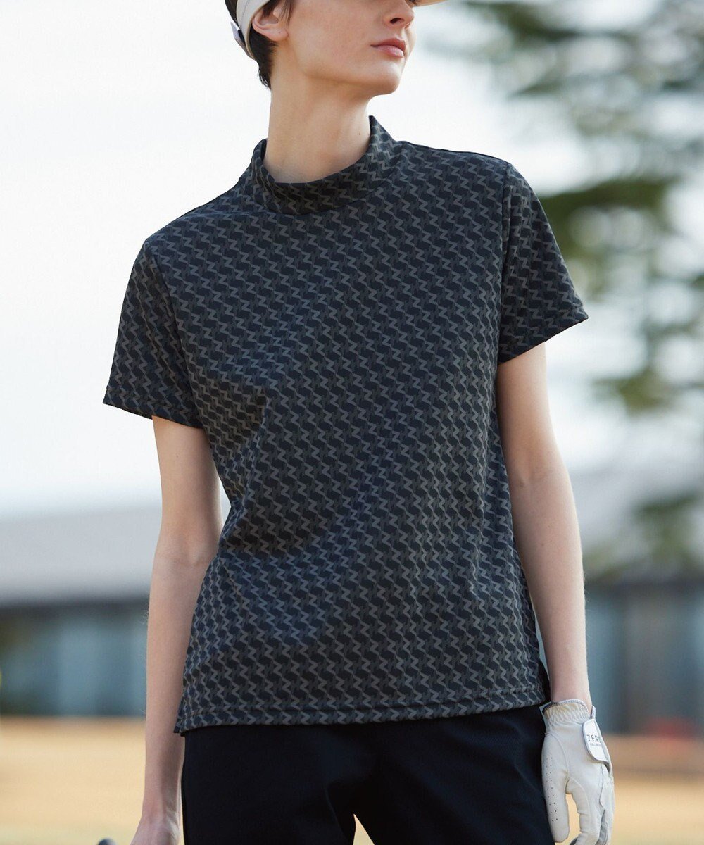 【ゼロハリバートン/ZERO HALLIBURTON】の【雑誌掲載】 ZH モノグラム Tシャツ 82837 W4S5 レディースゴルフ インテリア・キッズ・メンズ・レディースファッション・服の通販 founy(ファニー) 　雑誌掲載アイテム　Magazine Picks & Fashion Features　ファッション雑誌　Fashion Magazines　エクラ　eclat　ファッション　Fashion　レディースファッション　Fashion for Women　トップス・カットソー　Cut & Sew Tops　シャツ・ブラウス・オフィスカジュアル　Elegant Blouses & Button-Ups　ロングTシャツ・Tシャツ　Longline T-Shirts & Tees　カットソー・ベーシックTシャツ　Cut-and-Sewn Tops / Stretch Tees & Basics　5月号　May Issue　カットソー　Cut and Sewn Top　ゴルフ　Golf　ジャカード／ジャガード　Jacquard, Woven Pattern　スタイリッシュ　Stylish, Fashionable　夏　Summer　S/S・春夏　SS, Spring/Summer, Warm Season　A/W・秋冬　Autumn/Winter　雑誌　Magazine, Fashion Magazine　ブラック|ID: prp329100004671121 ipo3291000000034280229
