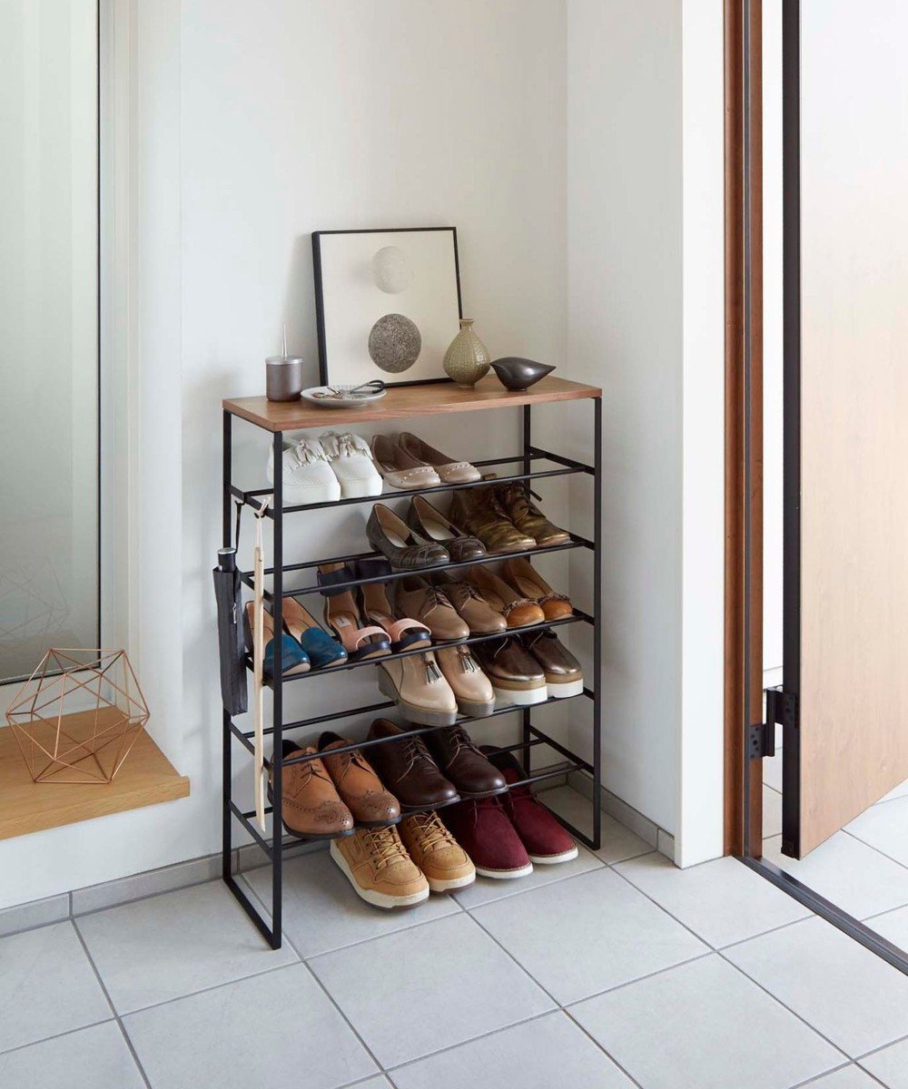 【タワー/tower】の天板付きシューズラック タワー 6段 ブラック インテリア・キッズ・メンズ・レディースファッション・服の通販 founy(ファニー) 　ファッション　Fashion　レディースファッション　Fashion for Women　シューズ　Shoes, Footwear　傘　Umbrella, Parasol　ブラック|ID: prp329100004671127 ipo3291000000034280262