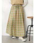【クラフトスタンダードブティック/CRAFT STANDARD BOUTIQUE】のチェックギャザーロングスカート Light Green|ID: prp329100004671204 ipo3291000000034280643