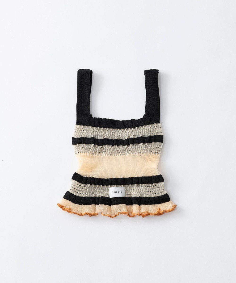 【トリコテ/Tricote】のシアーリブニットバッグ インテリア・キッズ・メンズ・レディースファッション・服の通販 founy(ファニー) 　ファッション　Fashion　レディースファッション　Fashion for Women　トップス・カットソー　Cut & Sew Tops　ニット　Knit Tops & Sweaters　シアー　Sheer, See-Through　タンブラー　Tumbler, Travel Mug　軽量　Lightweight, Ultra Light　82BEIGE|ID: prp329100004671215 ipo3291000000033768979