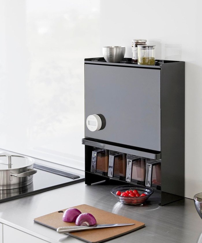 【タワー/tower】の前が開く 隠せる調味料ラック タワー ブラック インテリア・キッズ・メンズ・レディースファッション・服の通販 founy(ファニー) https://founy.com/ ファッション Fashion レディースファッション Fashion for Women スマート Smart, Elegant マグネット Magnet, Magnetic Closure |ID: prp329100004671256 ipo3291000000034280938