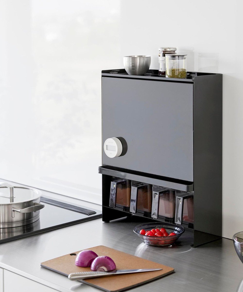 【タワー/tower】の前が開く 隠せる調味料ラック タワー ブラック インテリア・キッズ・メンズ・レディースファッション・服の通販 founy(ファニー) ファッション Fashion レディースファッション Fashion for Women スマート Smart, Elegant マグネット Magnet, Magnetic Closure ブラック|ID: prp329100004671256 ipo3291000000034280939