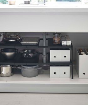 【タワー/tower】の伸縮シンク下ラック 2段 タワー D30 ブラック 人気、トレンドファッション・服の通販 founy(ファニー) ファッション Fashion レディースファッション Fashion for Women |ID:prp329100004671284