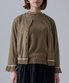 【ムーク/muuc】の〈細番手の高級綿糸コットンコーマ糸〉〈洗練された繊維の滑らかな肌触り〉〈お家で洗えるニット〉模様編み ポピーの花リンクス編み カーディガン カーキブラウン|ID: prp329100004671363 ipo3291000000034281254
