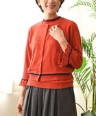 【ムーク/muuc】の〈細番手の高級綿糸コットンコーマ糸〉〈洗練された繊維の滑らかな肌触り〉〈お家で洗えるニット〉模様編み ポピーの花リンクス編み カーディガン オレンジ|ID: prp329100004671363 ipo3291000000034281256