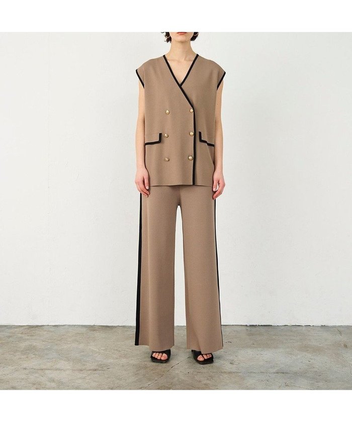 【グレース コンチネンタル/GRACE CONTINENTAL】のバイカラーニットパンツ インテリア・キッズ・メンズ・レディースファッション・服の通販 founy(ファニー) https://founy.com/ ファッション Fashion レディースファッション Fashion for Women パンツ Pants & Trousers おすすめ Recommended / Our Picks カットソー Cut and Sewn Top セットアップ Set-Up, Coordinated Outfit ベスト Vest, Waistcoat マニッシュ Mannish, Boyish リラックス Relax, Relaxed Fit ワイド Wide, Wide Fit 夏 Summer 春 Spring S/S・春夏 SS, Spring/Summer, Warm Season |ID: prp329100004671400 ipo3291000000033769745