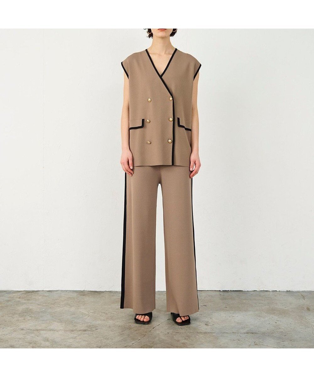 【グレース コンチネンタル/GRACE CONTINENTAL】のバイカラーニットパンツ 人気、トレンドファッション・服の通販 founy(ファニー) 　ファッション　Fashion　レディースファッション　Fashion for Women　パンツ　Pants & Trousers　おすすめ　Recommended / Our Picks　カットソー　Cut and Sewn Top　セットアップ　Set-Up, Coordinated Outfit　ベスト　Vest, Waistcoat　マニッシュ　Mannish, Boyish　リラックス　Relax, Relaxed Fit　ワイド　Wide, Wide Fit　夏　Summer　春　Spring　S/S・春夏　SS, Spring/Summer, Warm Season　 other-1|ID: prp329100004671400 ipo3291000000033769745