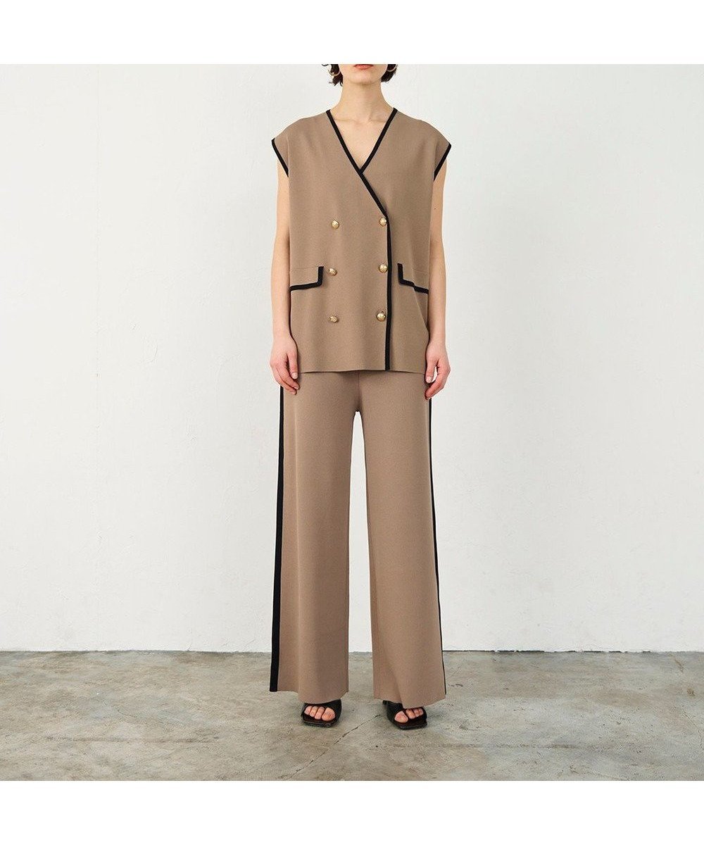 【グレース コンチネンタル/GRACE CONTINENTAL】のバイカラーニットパンツ インテリア・キッズ・メンズ・レディースファッション・服の通販 founy(ファニー) 　ファッション　Fashion　レディースファッション　Fashion for Women　パンツ　Pants & Trousers　おすすめ　Recommended / Our Picks　カットソー　Cut and Sewn Top　セットアップ　Set-Up, Coordinated Outfit　ベスト　Vest, Waistcoat　マニッシュ　Mannish, Boyish　リラックス　Relax, Relaxed Fit　ワイド　Wide, Wide Fit　夏　Summer　春　Spring　S/S・春夏　SS, Spring/Summer, Warm Season　ベージュ|ID: prp329100004671400 ipo3291000000034283297