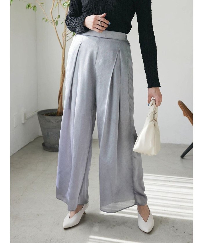 【グリーンパークス/Green Parks】のAnriettMusee シアータックワイドパンツ インテリア・キッズ・メンズ・レディースファッション・服の通販 founy(ファニー) https://founy.com/ ファッション Fashion レディースファッション Fashion for Women パンツ Pants & Trousers エレガント 上品 Elegant 春 Spring シアー Sheer, See-Through シンプル Simple, Minimal スタイリッシュ Stylish, Fashionable ストライプ Stripe, Striped Pattern トレンド Trend, Trending Now フェミニン Feminine, Girly フランス France, French フレア Flare, Flared ポケット Pocket, Pocket Detail リラックス Relax, Relaxed Fit ワイド Wide, Wide Fit S/S・春夏 SS, Spring/Summer, Warm Season 夏 Summer ビジネス 仕事 通勤 Business / Work / Commuting |ID: prp329100004671528 ipo3291000000034280997