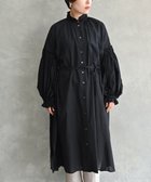 【ムーク/muuc】の〈コットン100%強撚糸〉〈2WAY〉〈遠州織物の工場で織られた上質な生地〉〈シースルー〉〈ドライタッチ〉コットンドビーギャザー 羽織り&ワンピースドレス ブラック|ID: prp329100004671660 ipo3291000000034283634