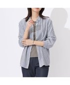 【ジェイ プレス/J.PRESS】の【洗える】コットンアセVis ストライプ シャツカラー ブラウス ネイビー系1|ID: prp329100004671671 ipo3291000000034283751