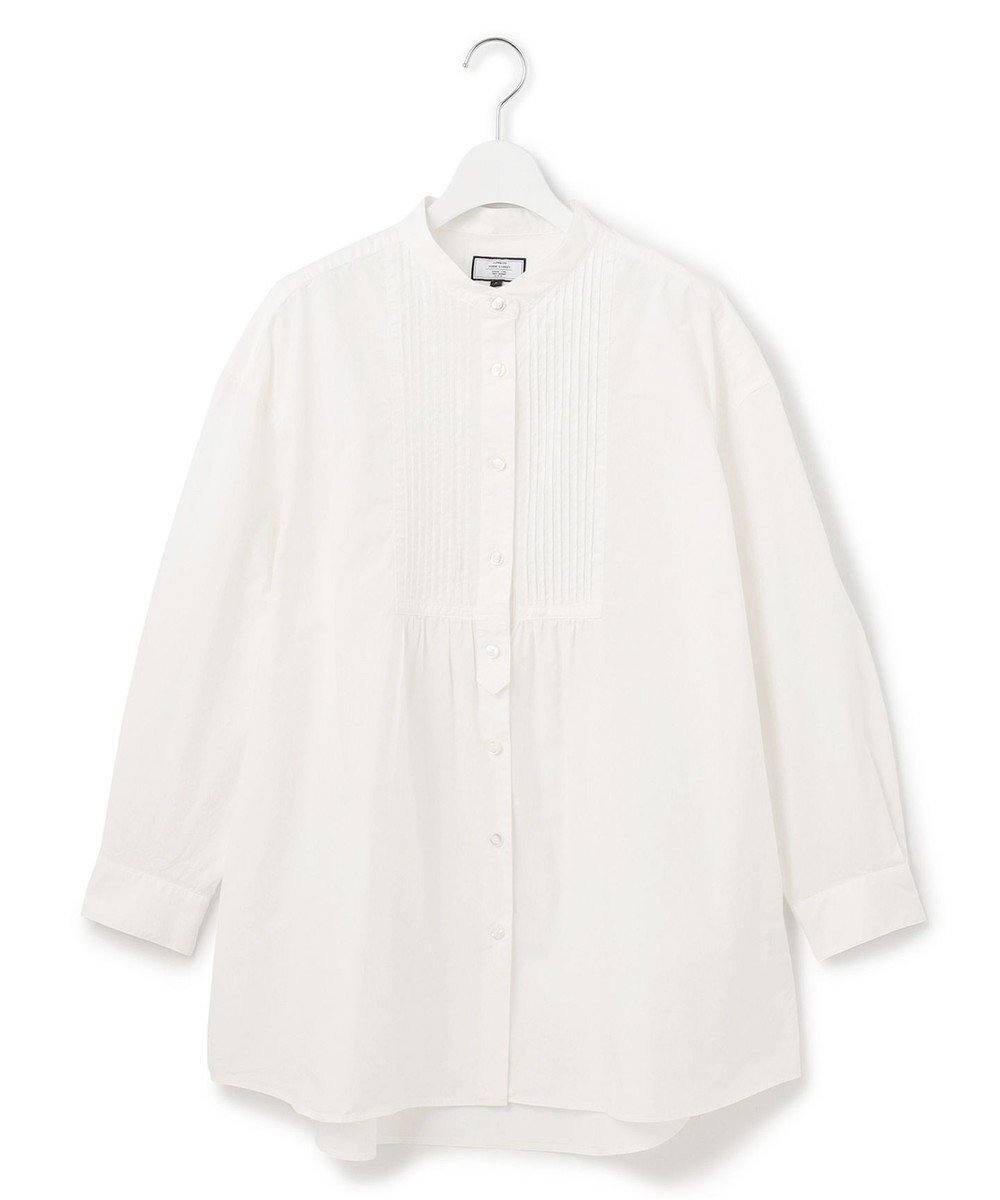 【ジェイプレスヨークストリート/J.PRESS YORK STREET】の【WOMEN】コットンタイプライター バンドカラーブラウス 人気、トレンドファッション・服の通販 founy(ファニー) 　ファッション　Fashion　レディースファッション　Fashion for Women　トップス・カットソー　Cut & Sew Tops　シャツ・ブラウス・オフィスカジュアル　Elegant Blouses & Button-Ups　春　Spring　カフス　Cuff Design　ストライプ　Stripe, Striped Pattern　タイプライター　Typewriter Fabric, Crisp Cotton　チュニック　Tunic, Long Top　バランス　Balance, Style Balance　S/S・春夏　SS, Spring/Summer, Warm Season　夏　Summer　 other-1|ID: prp329100004671675 ipo3291000000033771010