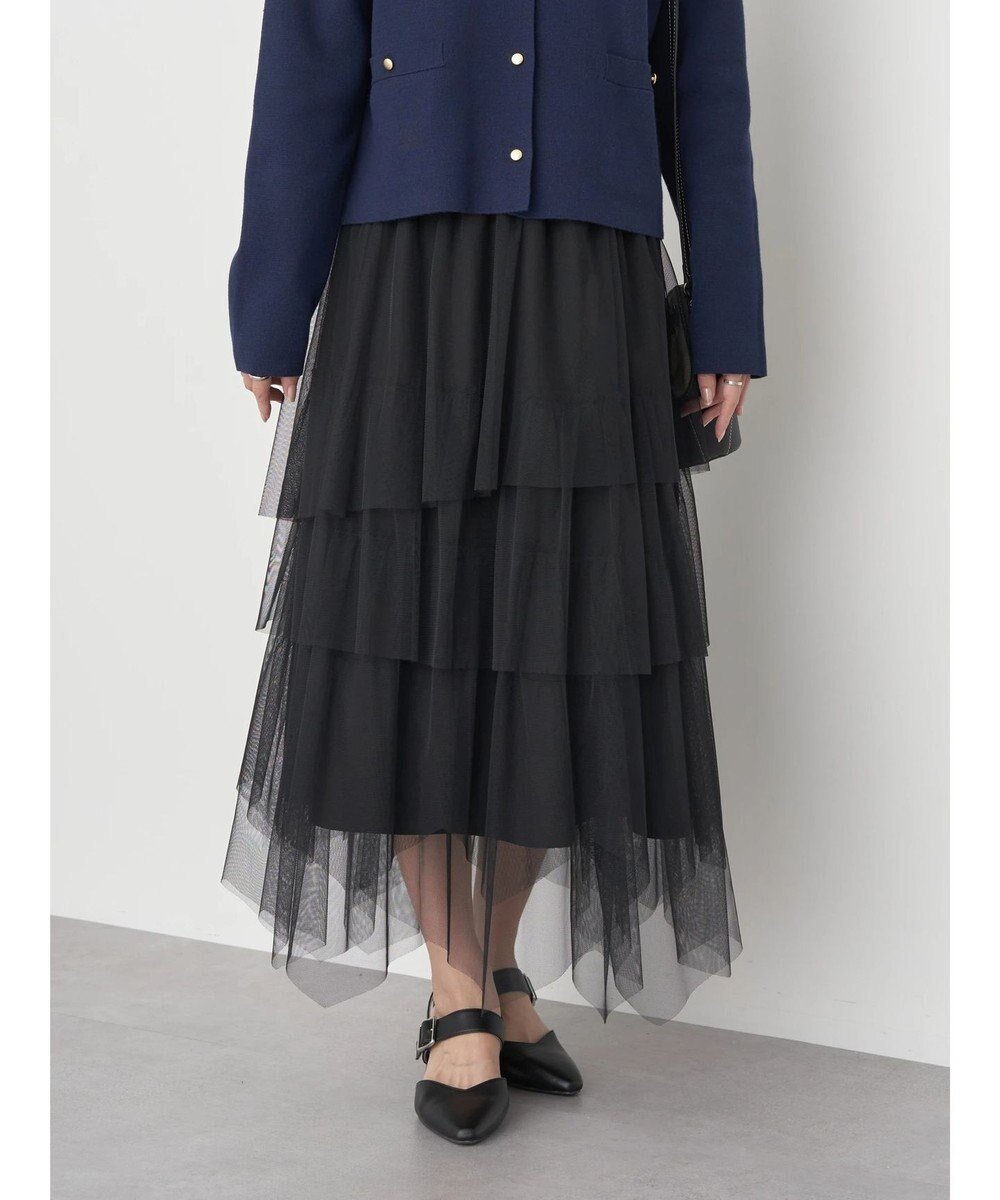 【アースミュージックアンドエコロジー/earth music&ecology】のランダムヘムチュールスカート インテリア・キッズ・メンズ・レディースファッション・服の通販 founy(ファニー) 　ファッション　Fashion　レディースファッション　Fashion for Women　スカート　Skirts　おすすめ　Recommended / Our Picks　シンプル　Simple, Minimal　ペチコート　Petticoat, Underskirt　ポケット　Pocket, Pocket Detail　夏　Summer　春　Spring　S/S・春夏　SS, Spring/Summer, Warm Season　Black|ID: prp329100004671682 ipo3291000000034283791