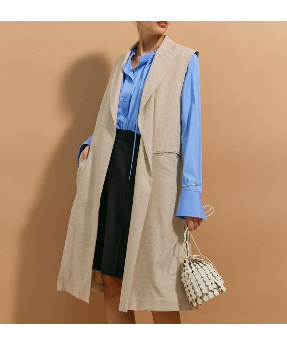 【ベイジ,/BEIGE,】の【VERY NaVY 6月号掲載】 CAROLE / ロングテーラードジレ インテリア・キッズ・メンズ・レディースファッション・服の通販 founy(ファニー) 　雑誌掲載アイテム　Magazine Picks & Fashion Features　ファッション雑誌　Fashion Magazines　ヴェリィ　VERY　ファッション　Fashion　レディースファッション　Fashion for Women　アウター　Coat / Outerwear Collection　トップス・カットソー　Cut & Sew Tops　ベスト&ジレ / 重ね着スタイル　Vests & Gilets　インナー　Innerwear　春　Spring　洗える　Machine Washable　カットソー　Cut and Sewn Top　カーディガン　Cardigan, Knitwear　ストレッチ　Stretch, Stretchy Fabric　ストレート　Straight, Straight Cut　雑誌　Magazine, Fashion Magazine　ベスト　Vest, Waistcoat　ボトム　Bottoms, Lower Wear　6月号　June Issue, Jun. Edition　S/S・春夏　SS, Spring/Summer, Warm Season　おすすめ　Recommended / Our Picks　夏　Summer　ビジネス 仕事 通勤　Business / Work / Commuting　Sand|ID: prp329100004671716 ipo3291000000034283144