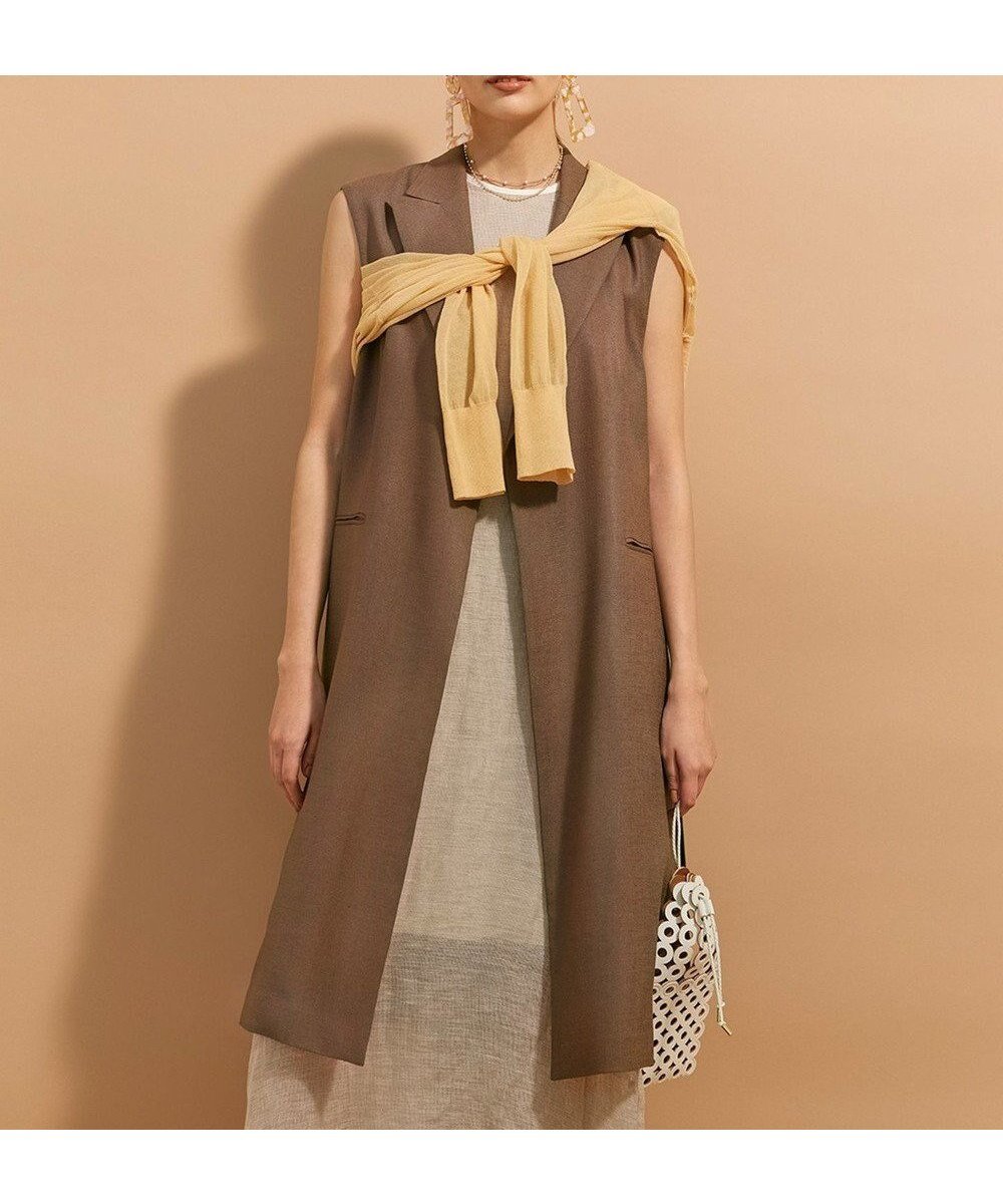 【ベイジ,/BEIGE,】の【VERY NaVY 6月号掲載】 CAROLE / ロングテーラードジレ インテリア・キッズ・メンズ・レディースファッション・服の通販 founy(ファニー) 　雑誌掲載アイテム　Magazine Picks & Fashion Features　ファッション雑誌　Fashion Magazines　ヴェリィ　VERY　ファッション　Fashion　レディースファッション　Fashion for Women　アウター　Coat / Outerwear Collection　トップス・カットソー　Cut & Sew Tops　ベスト&ジレ / 重ね着スタイル　Vests & Gilets　インナー　Innerwear　春　Spring　洗える　Machine Washable　カットソー　Cut and Sewn Top　カーディガン　Cardigan, Knitwear　ストレッチ　Stretch, Stretchy Fabric　ストレート　Straight, Straight Cut　雑誌　Magazine, Fashion Magazine　ベスト　Vest, Waistcoat　ボトム　Bottoms, Lower Wear　6月号　June Issue, Jun. Edition　S/S・春夏　SS, Spring/Summer, Warm Season　おすすめ　Recommended / Our Picks　夏　Summer　ビジネス 仕事 通勤　Business / Work / Commuting　Mocha|ID: prp329100004671716 ipo3291000000034283145