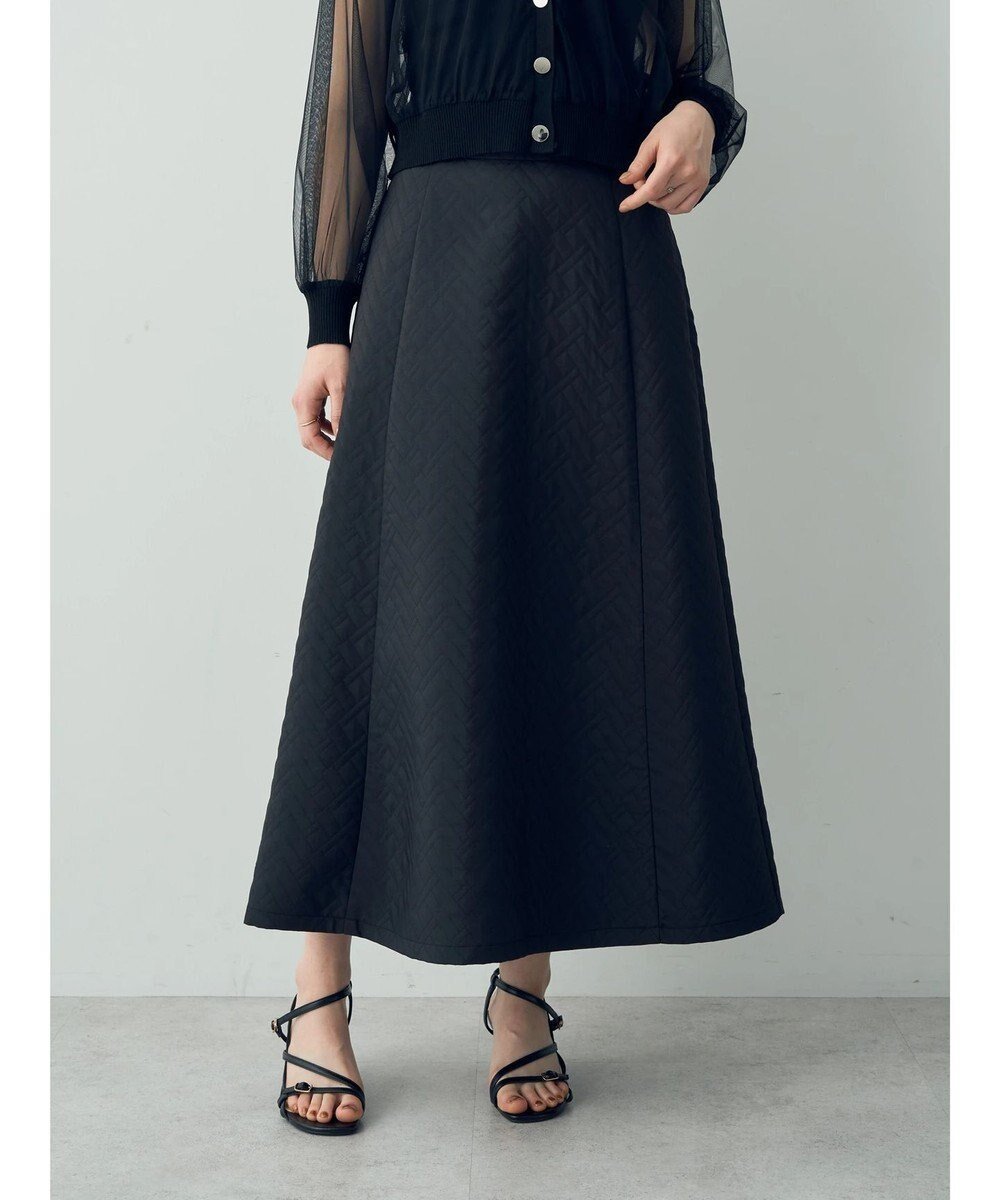 【イェッカ ヴェッカ/YECCA VECCA】のジオメ柄キルトジャガードスカート インテリア・キッズ・メンズ・レディースファッション・服の通販 founy(ファニー) ファッション Fashion レディースファッション Fashion for Women スカート Skirts エレガント 上品 Elegant フレア Flare, Flared ポケット Pocket, Pocket Detail 夏 Summer 春 Spring S/S・春夏 SS, Spring/Summer, Warm Season Black|ID: prp329100004671718 ipo3291000000034283148