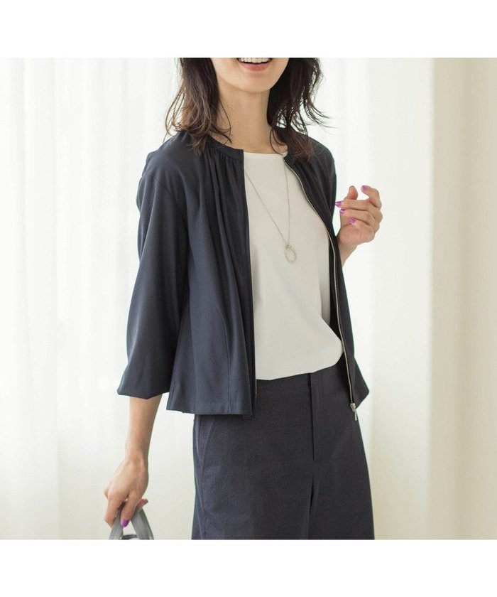 【ジェイ プレス/J.PRESS】のシアージャージー ブルゾン インテリア・キッズ・メンズ・レディースファッション・服の通販 founy(ファニー) https://founy.com/ ファッション Fashion レディースファッション Fashion for Women アウター Coat / Outerwear Collection レディースジャケット・軽アウター Jackets ブルゾンジャケット・スポーティアウター Blouson Jackets おすすめ Recommended / Our Picks エレガント 上品 Elegant ギャザー Gathered, Ruffled シアー Sheer, See-Through ジャケット Jacket, Outerwear ブルゾン Blouson, Bomber Jacket ポケット Pocket, Pocket Detail ビジネス 仕事 通勤 Business / Work / Commuting 夏 Summer 旅行 Travel 春 Spring S/S・春夏 SS, Spring/Summer, Warm Season |ID: prp329100004671726 ipo3291000000033771242